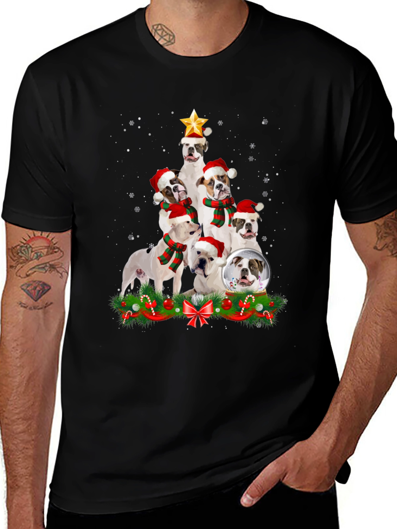 Bulldog Christmas Tree T-Shirt