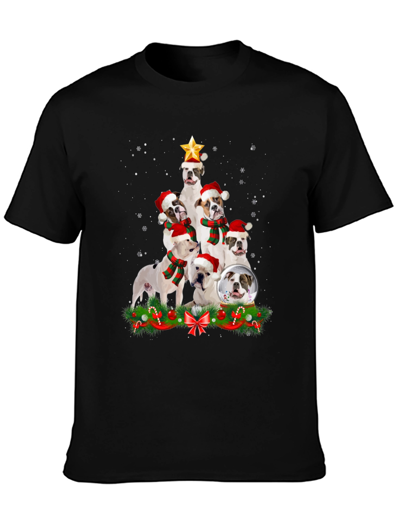 Bulldog Christmas Tree T-Shirt