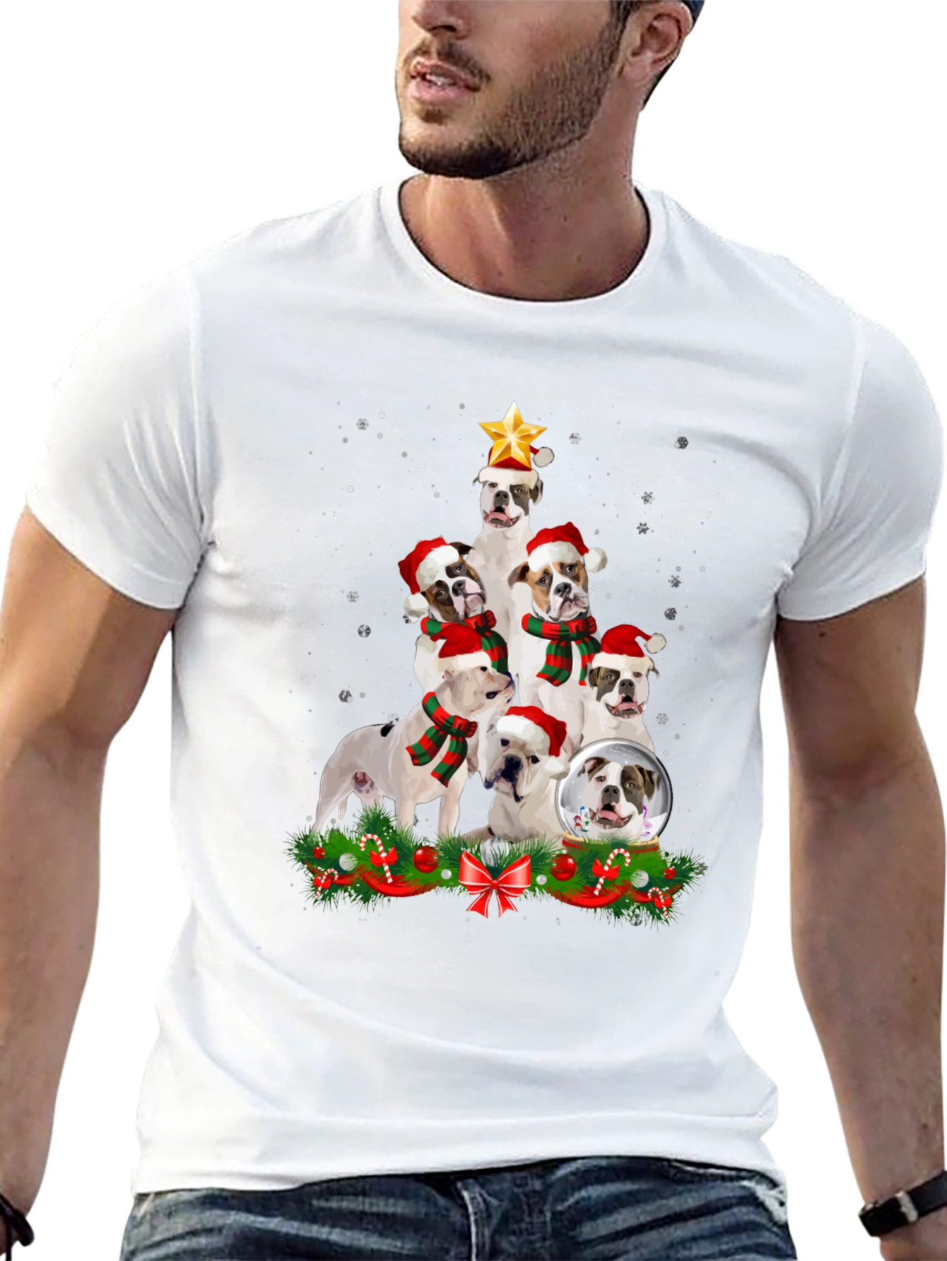 Bulldog Christmas Tree T-Shirt