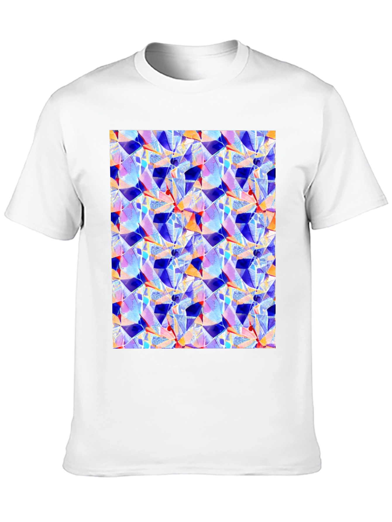 Abstract Geometric Print Black T-Shirt