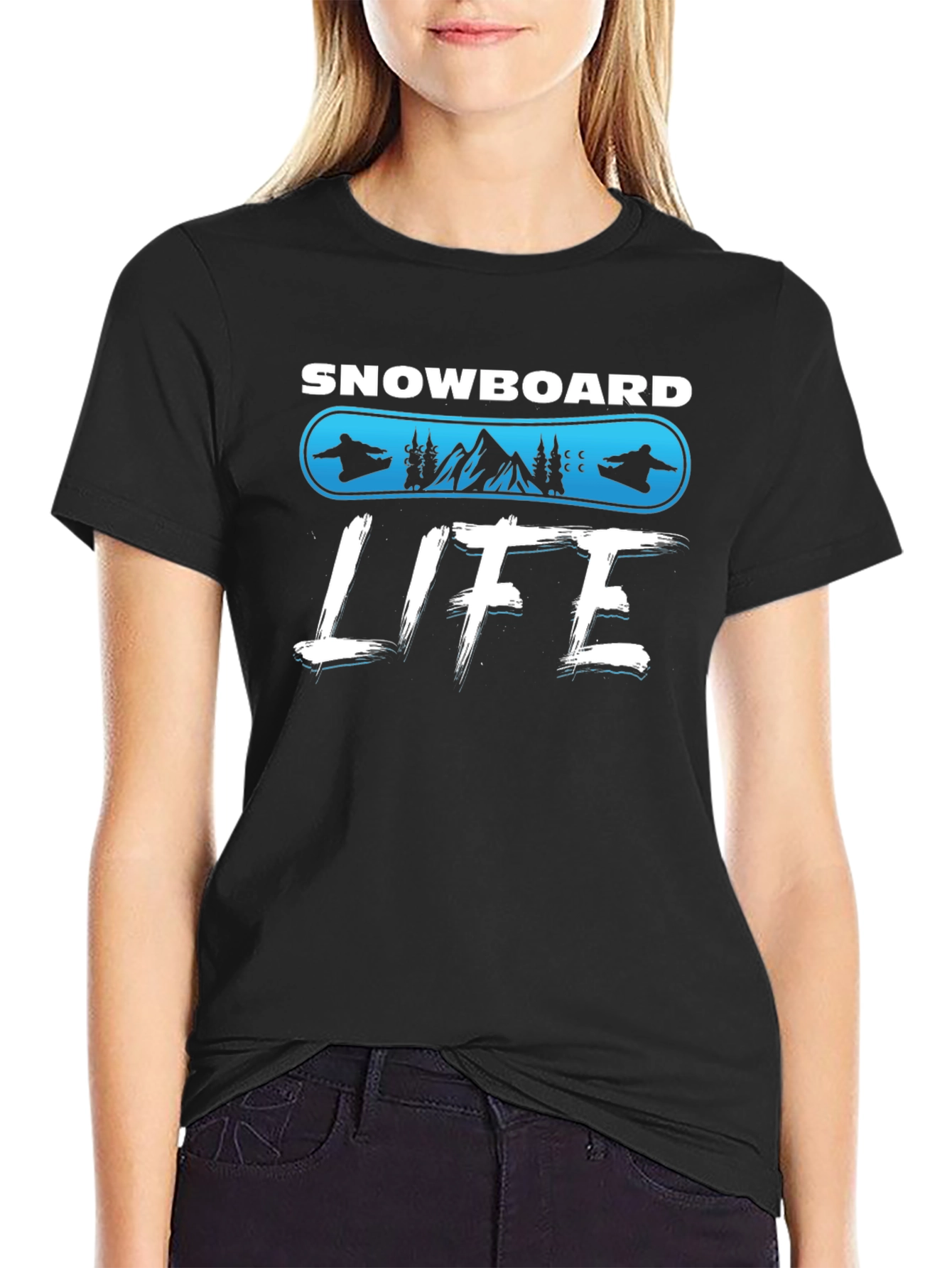 Snowboard Life Black Graphic Tee