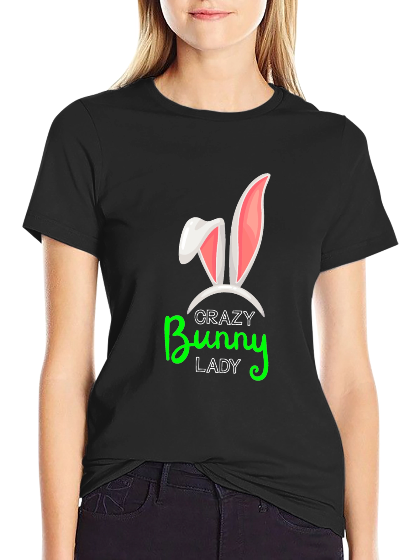 Crazy Bunny Lady Graphic Tee