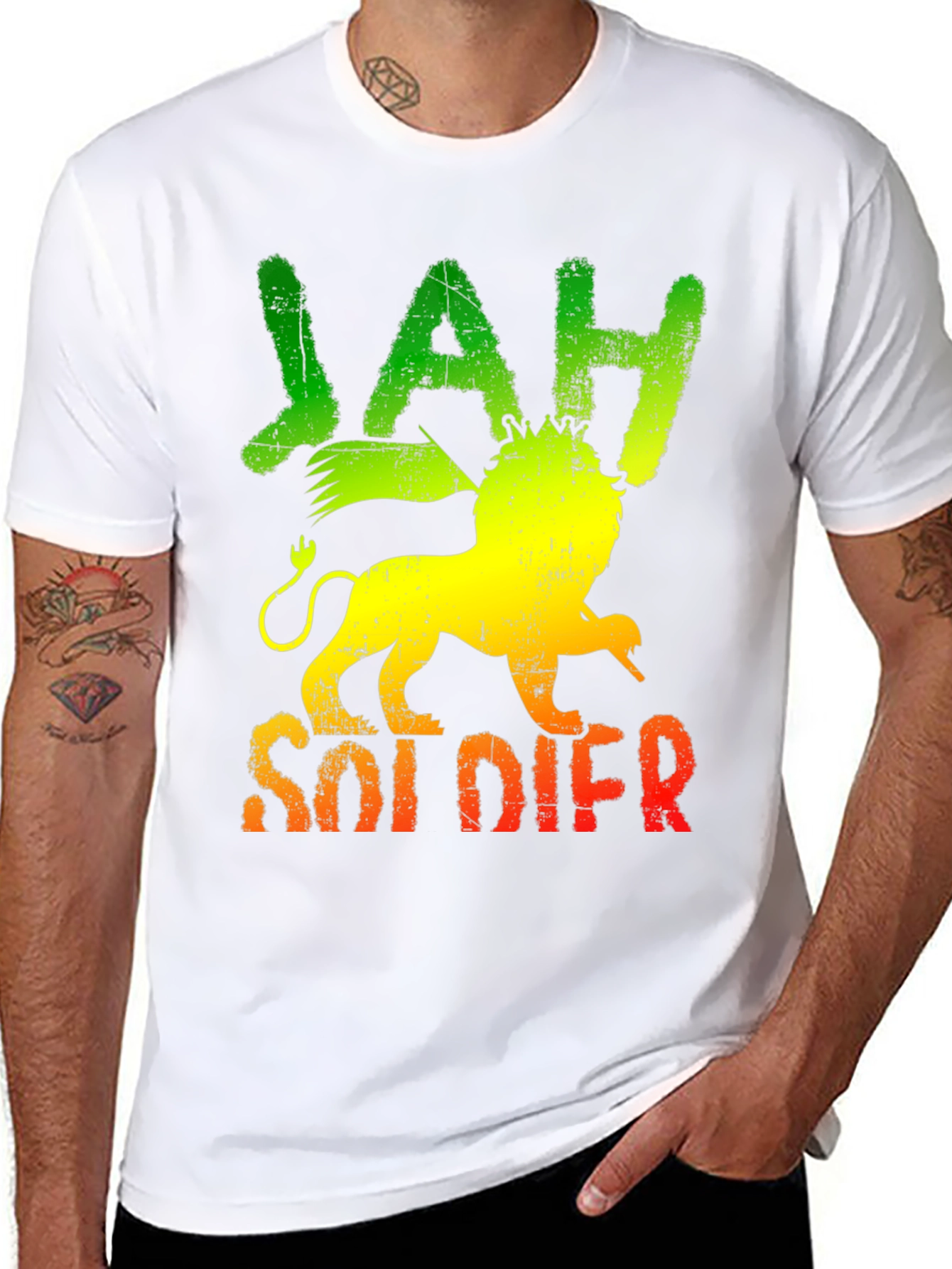 Rasta Jah Soldier Lion T-Shirt