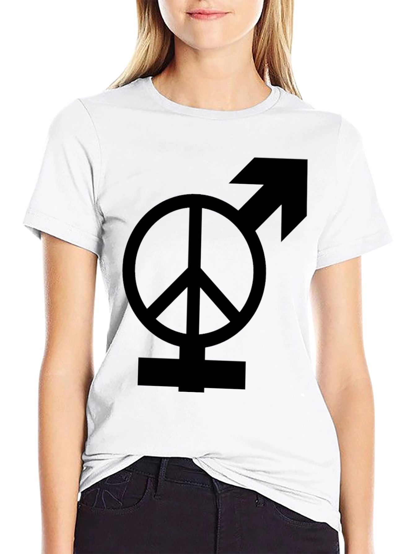 Peace & Male Symbol Black Graphic Tee