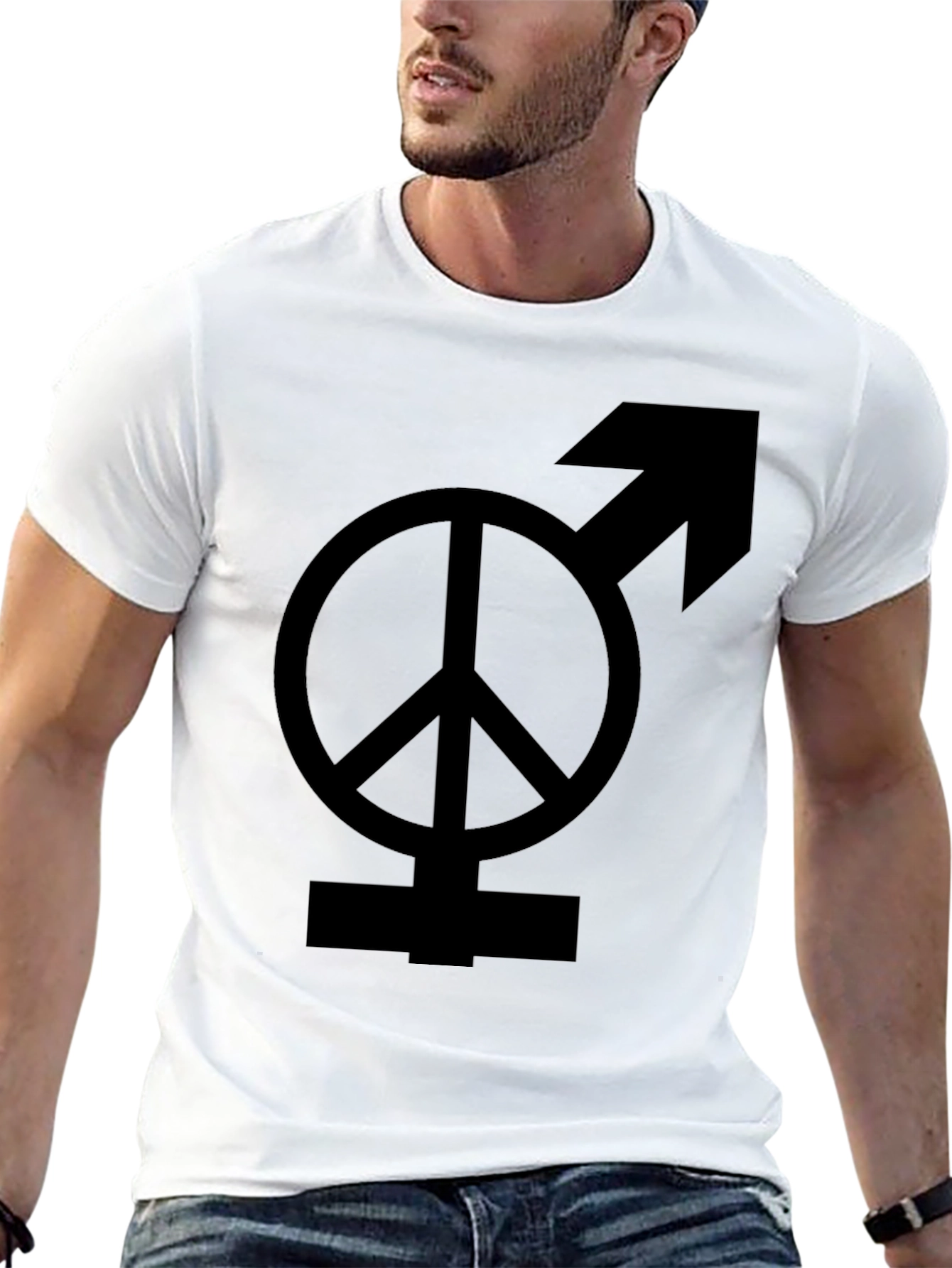 Peace & Male Symbol Black Graphic Tee