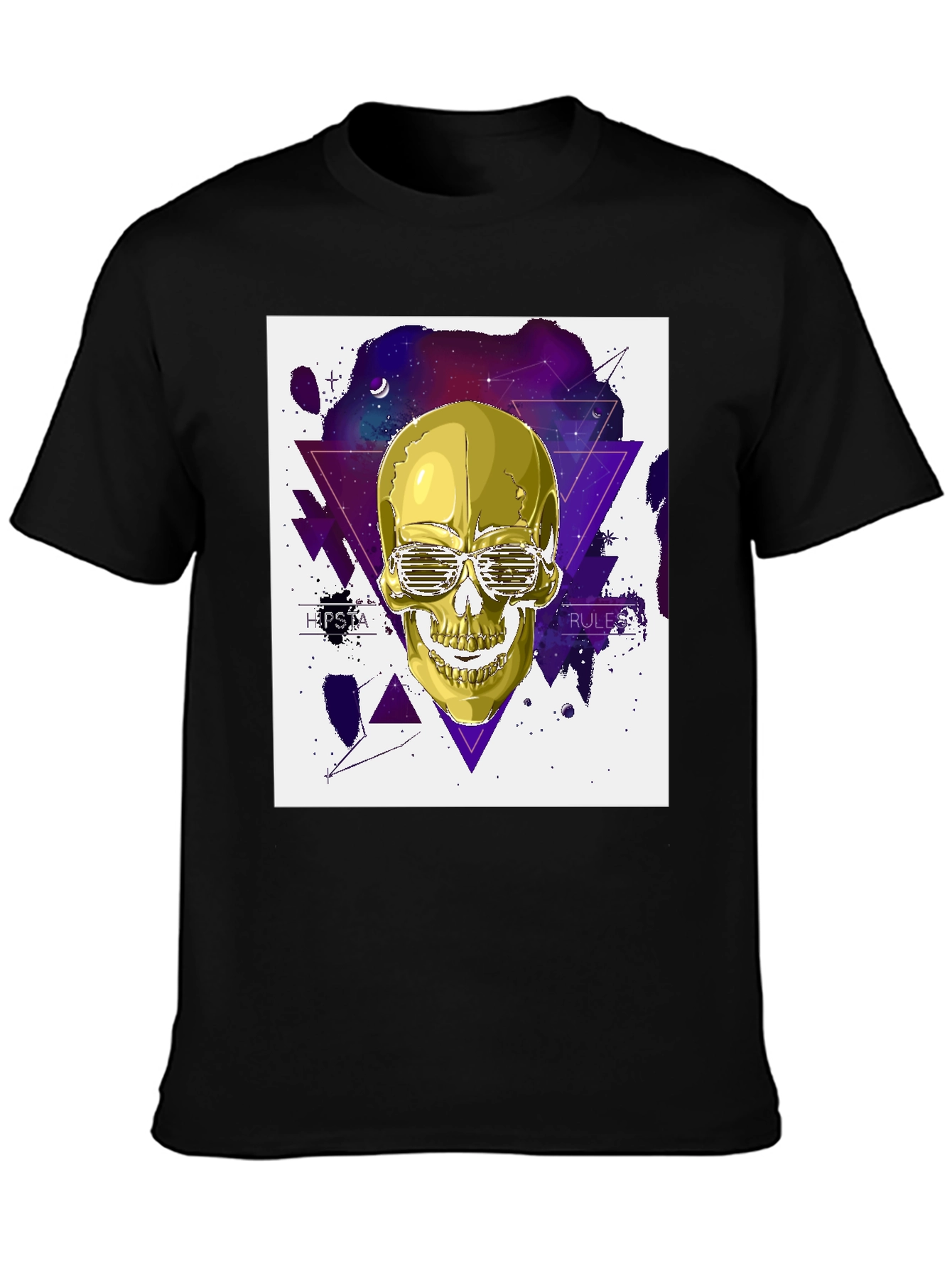 Golden Skull Hipster T-Shirt