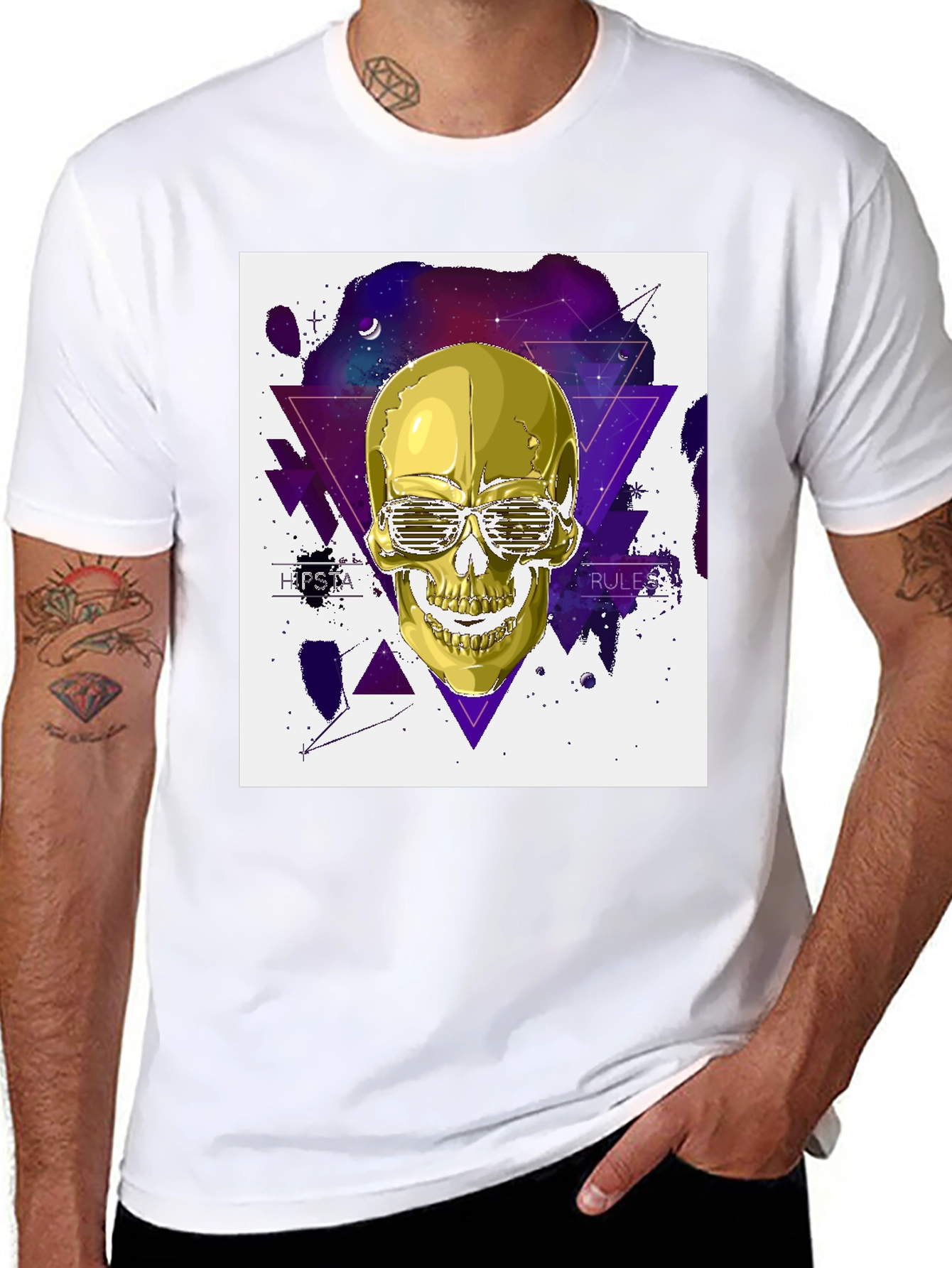 Golden Skull Hipster T-Shirt
