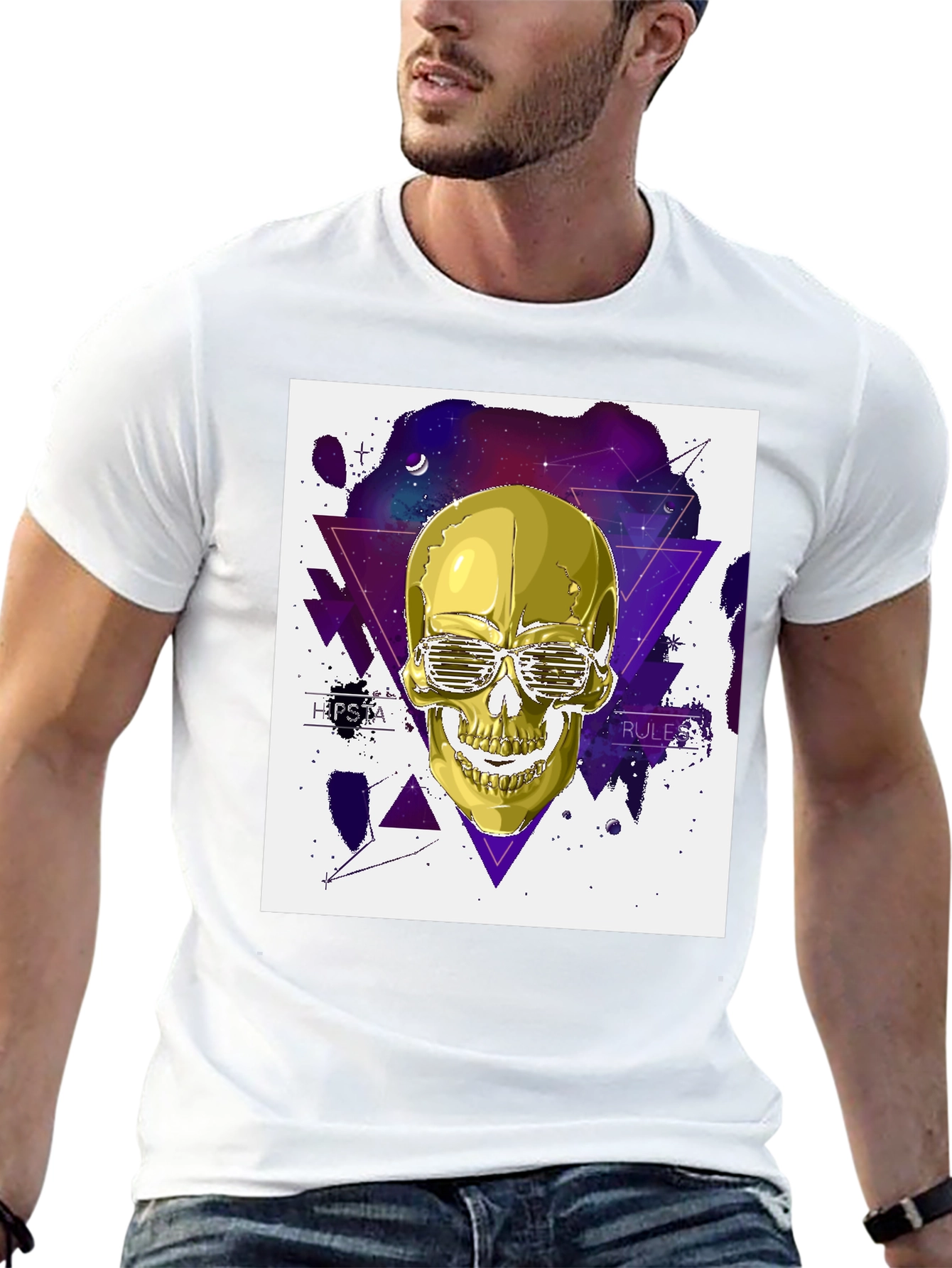 Golden Skull Hipster T-Shirt