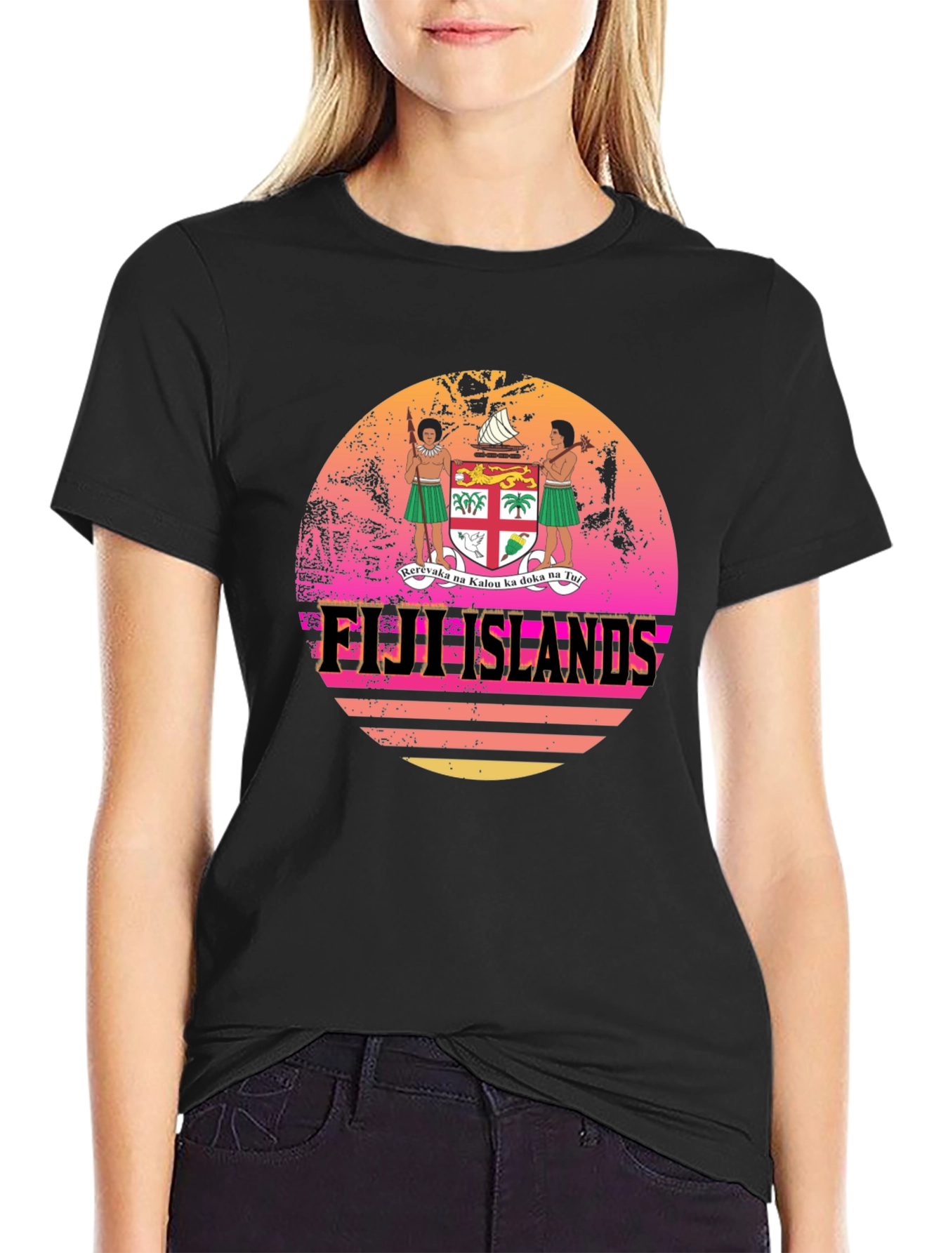 Fiji Islands Sunset Graphic Tee - Retro Style T-Shirt