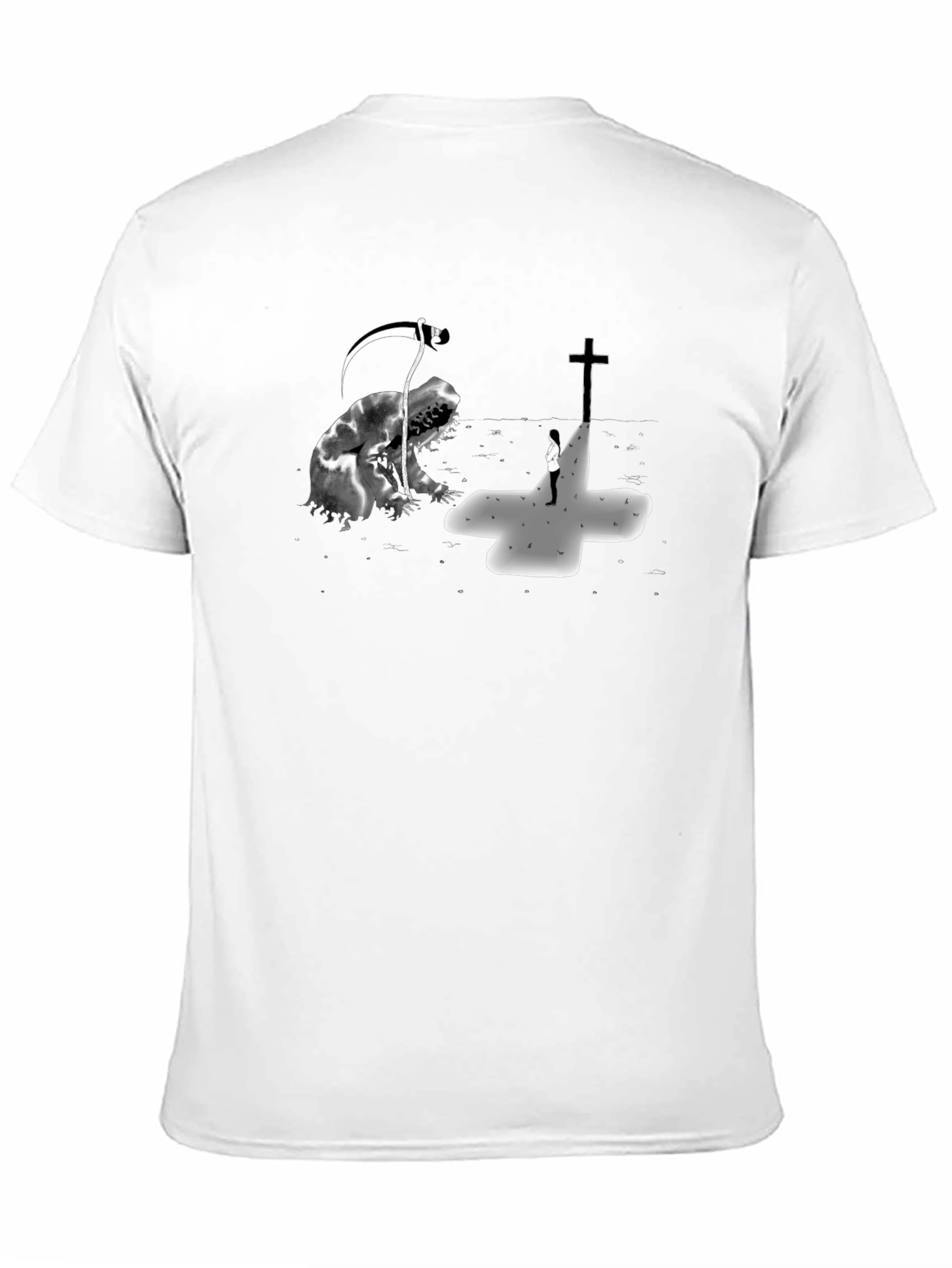 Grim Reaper vs Cross Black Graphic Tee