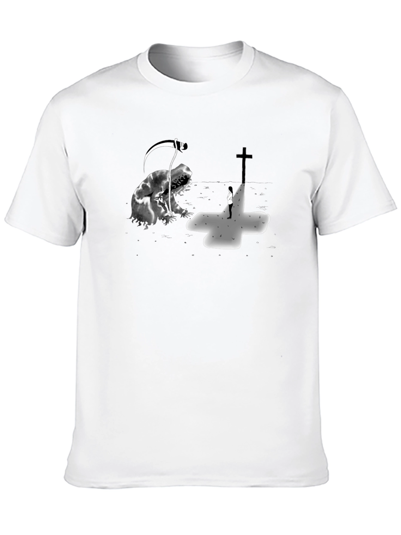 Grim Reaper vs Cross Black Graphic Tee
