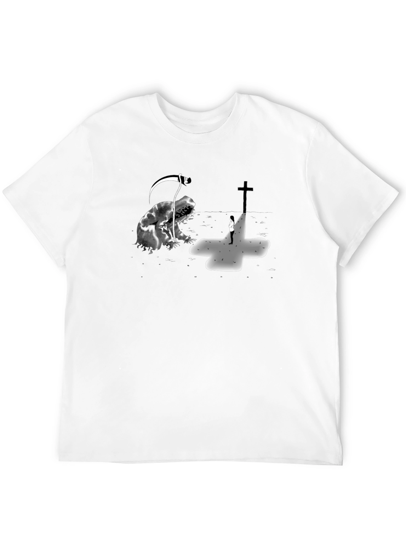 Grim Reaper vs Cross Black Graphic Tee