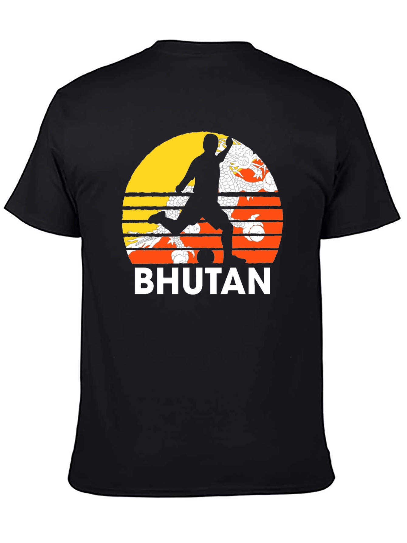 Bhutan Soccer T-Shirt Retro Style Tee