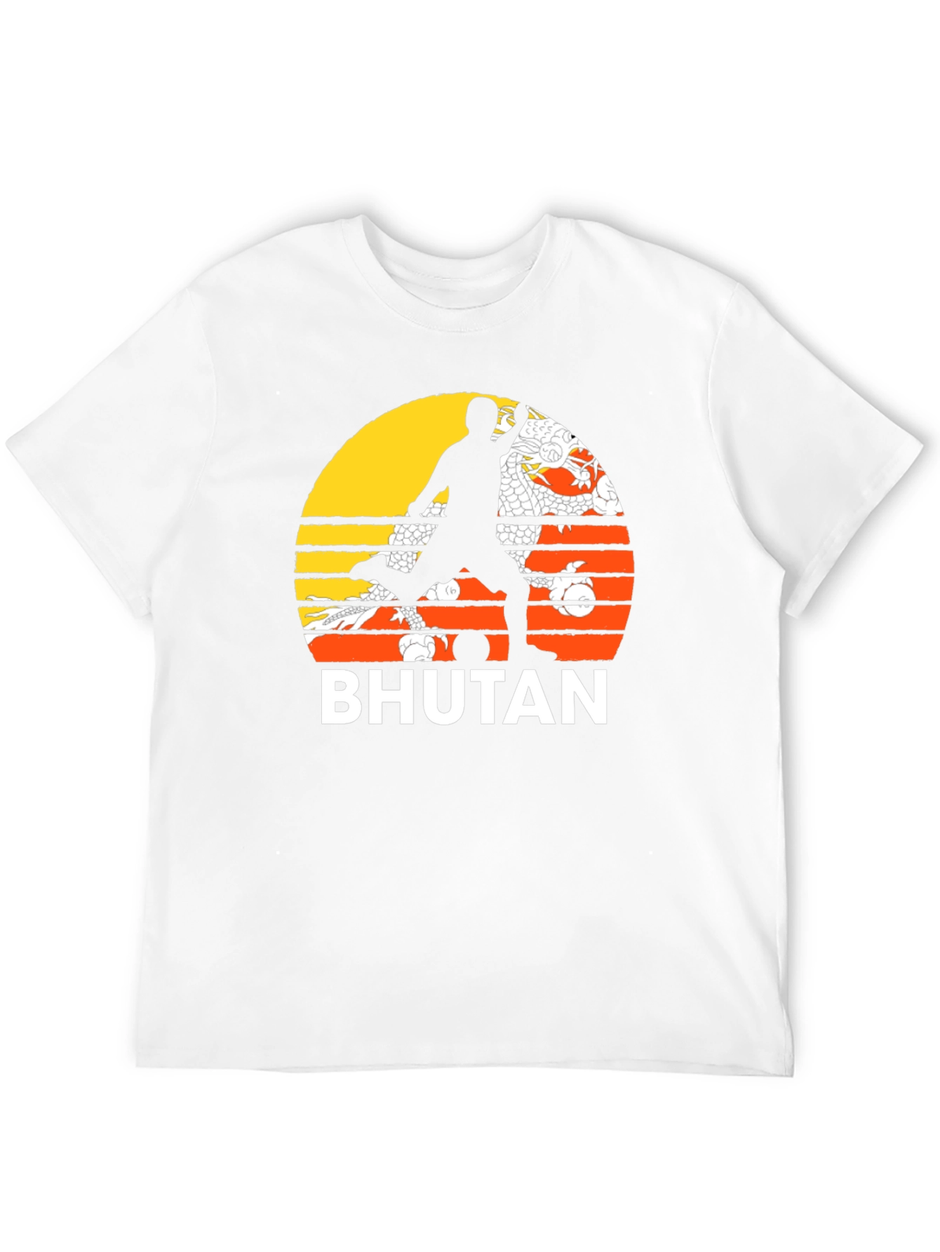 Bhutan Soccer T-Shirt Retro Style Tee