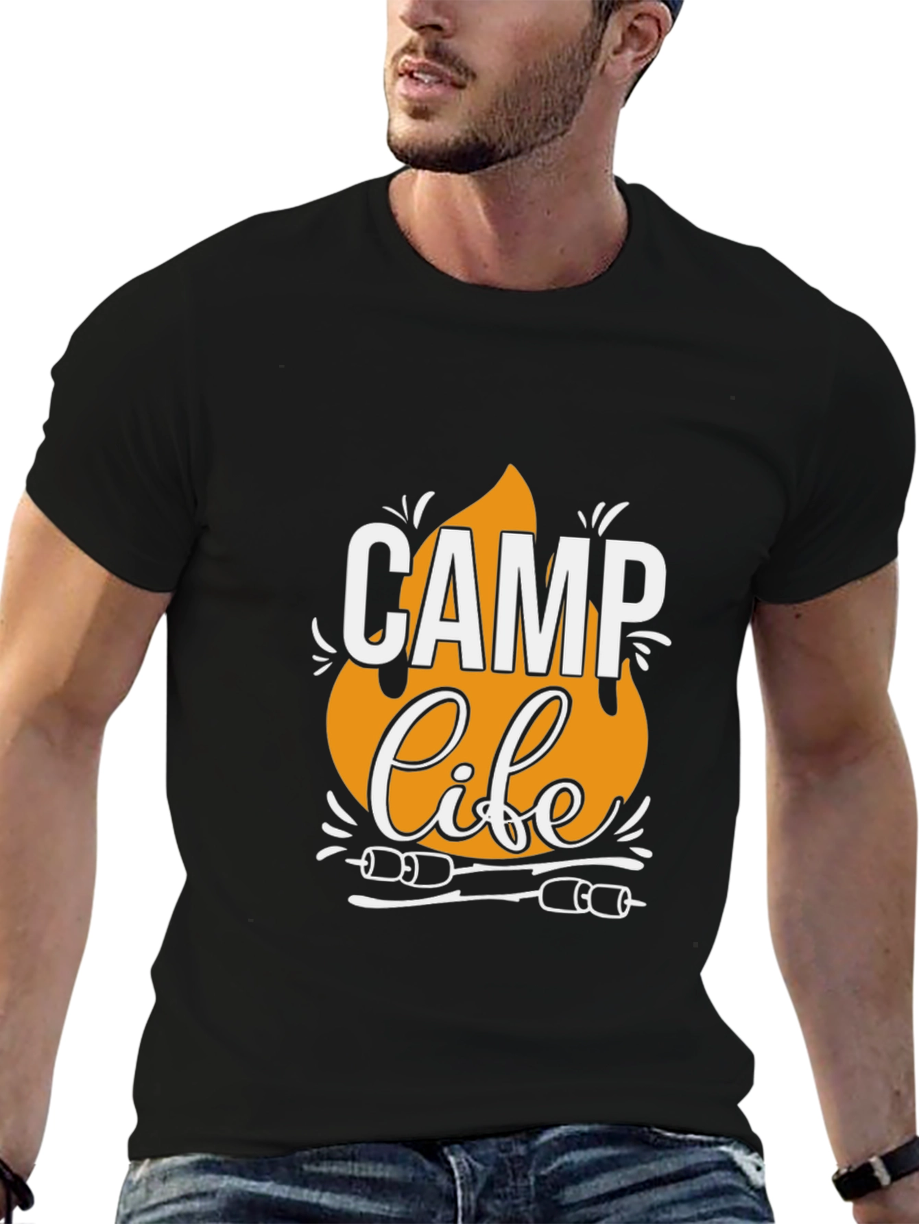 Camp Life T-Shirt - Black Camping Tee