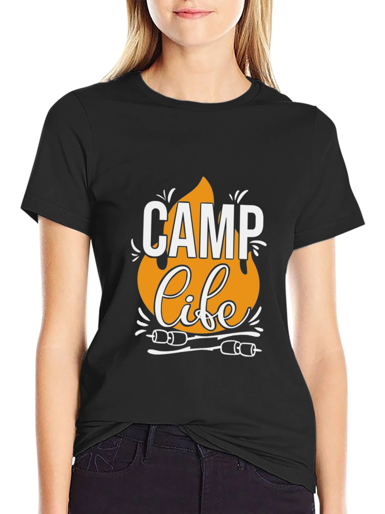 Camp Life T-Shirt - Black Camping Tee