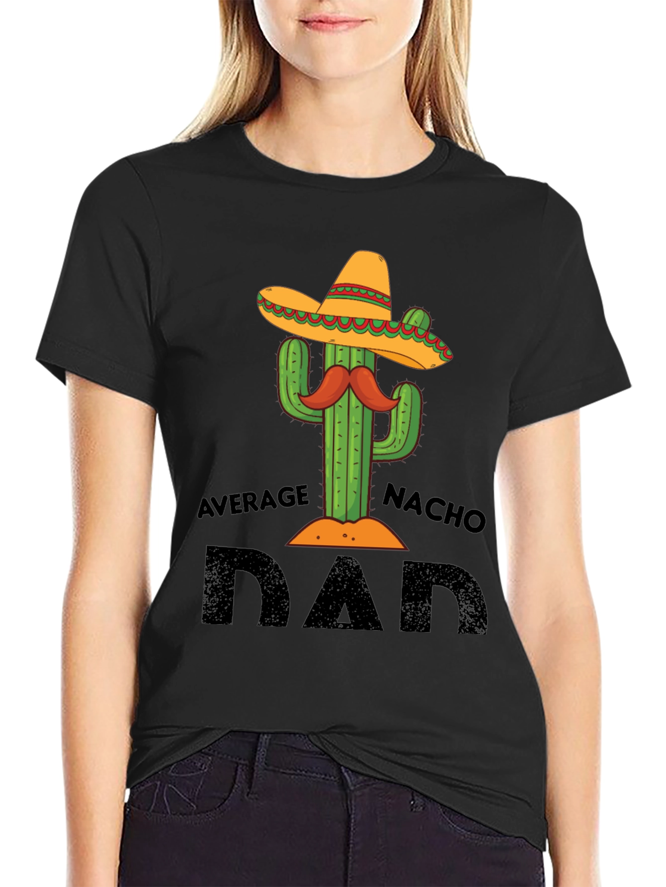 Average Nacho Dad T-Shirt Cactus Graphic Tee