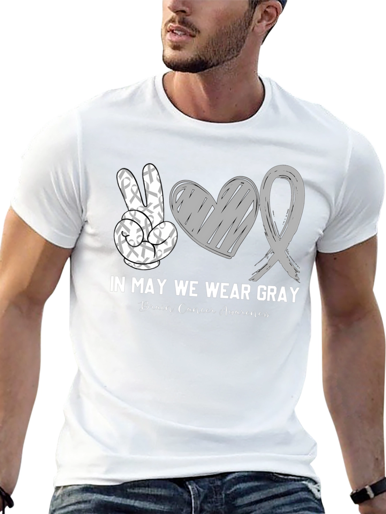 In May We Wear Gray Brain Cancer Awareness T-Shirt