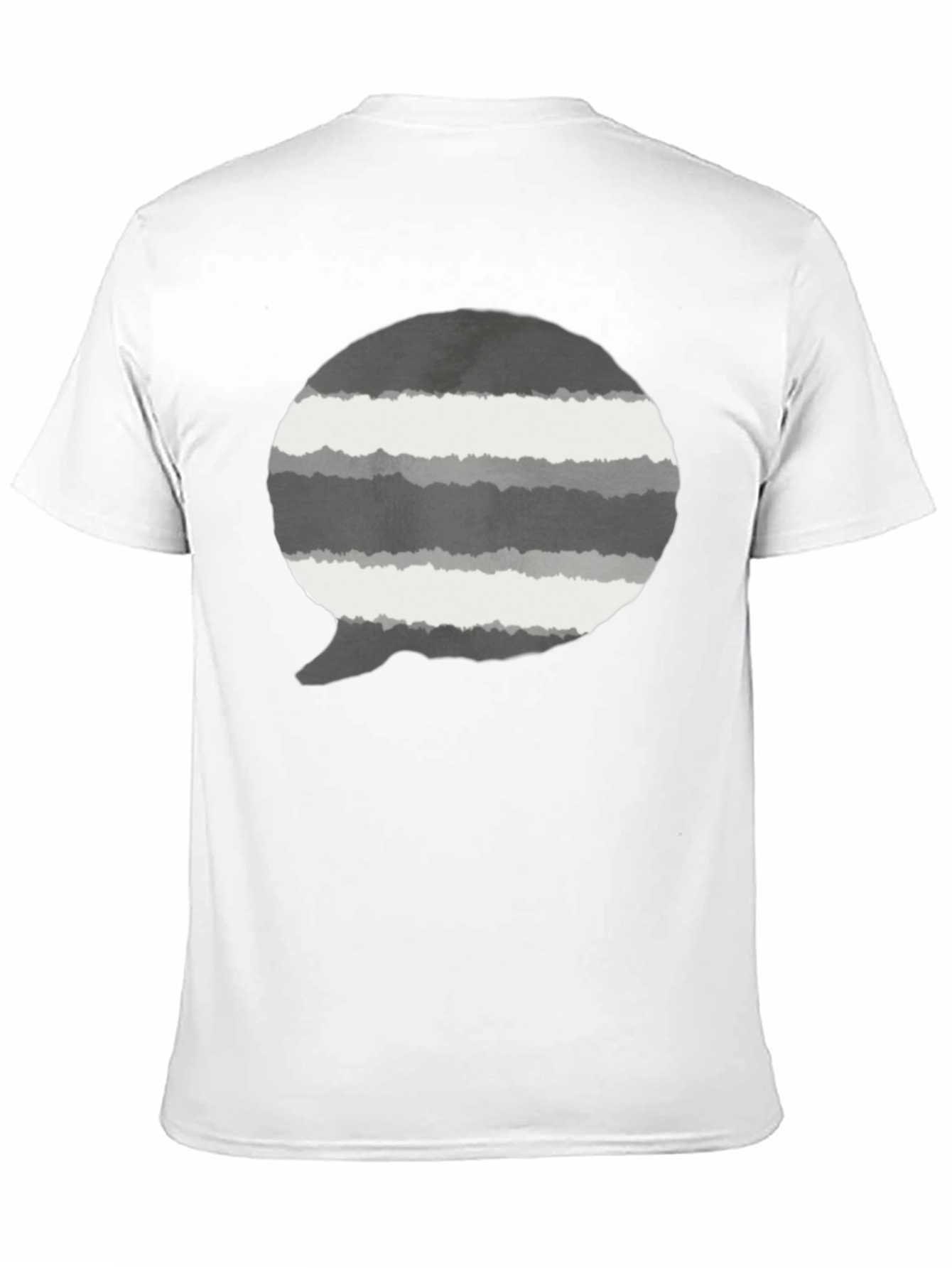 Striped Speech Bubble Graphic Tee - Mens Black T-Shirt