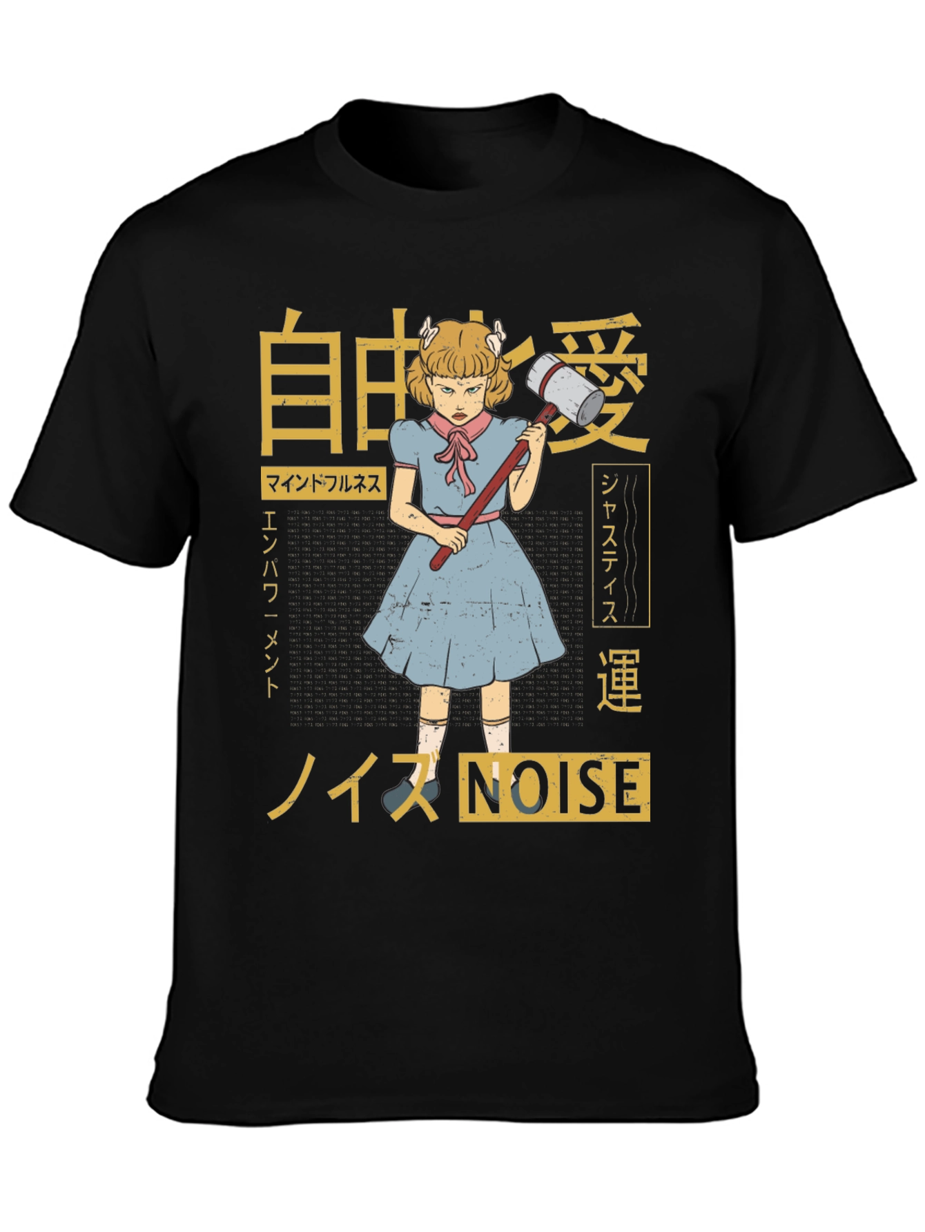 Graphic T-Shirt: Anime Girl with Hammer