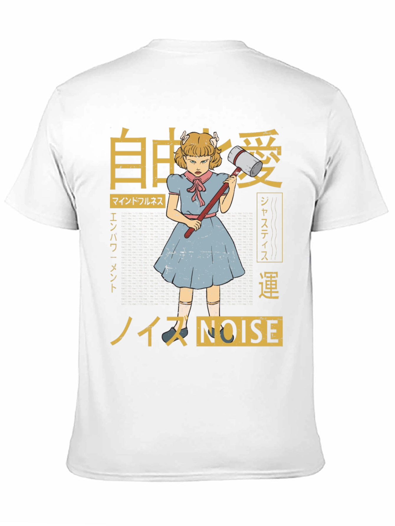 Graphic T-Shirt: Anime Girl with Hammer