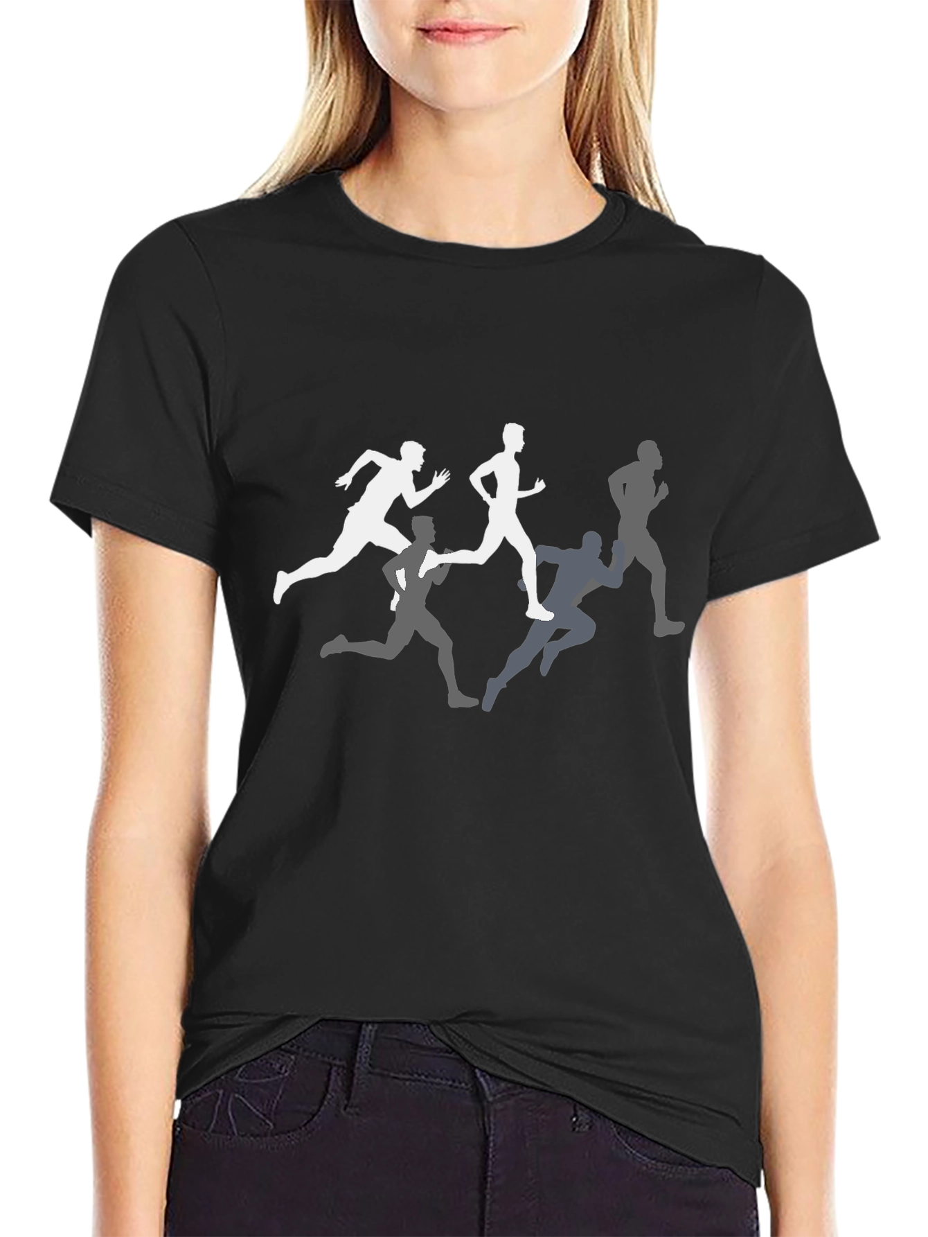 Runners Graphic Tee - Black Crew Neck Shirt