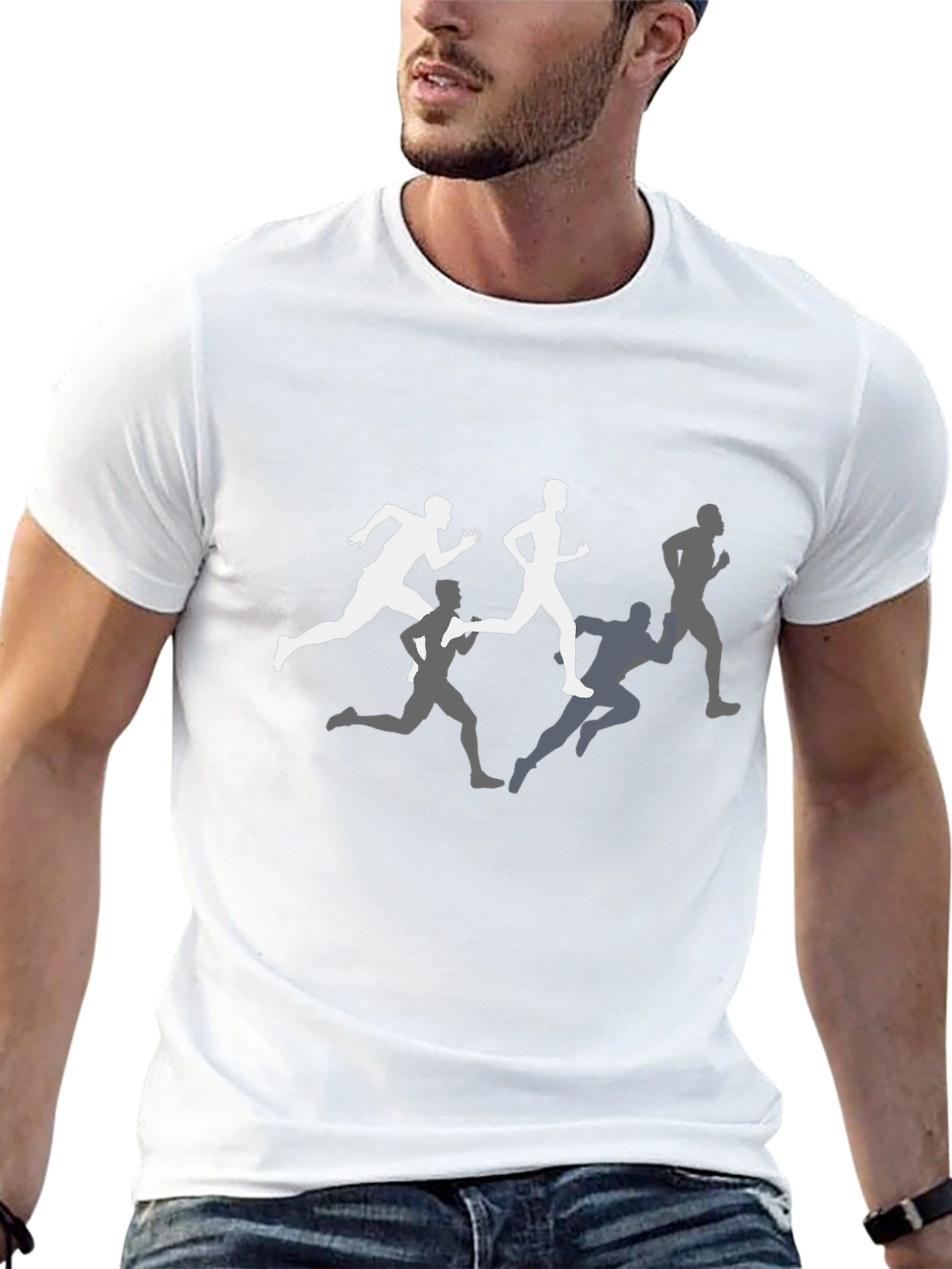 Runners Graphic Tee - Black Crew Neck Shirt