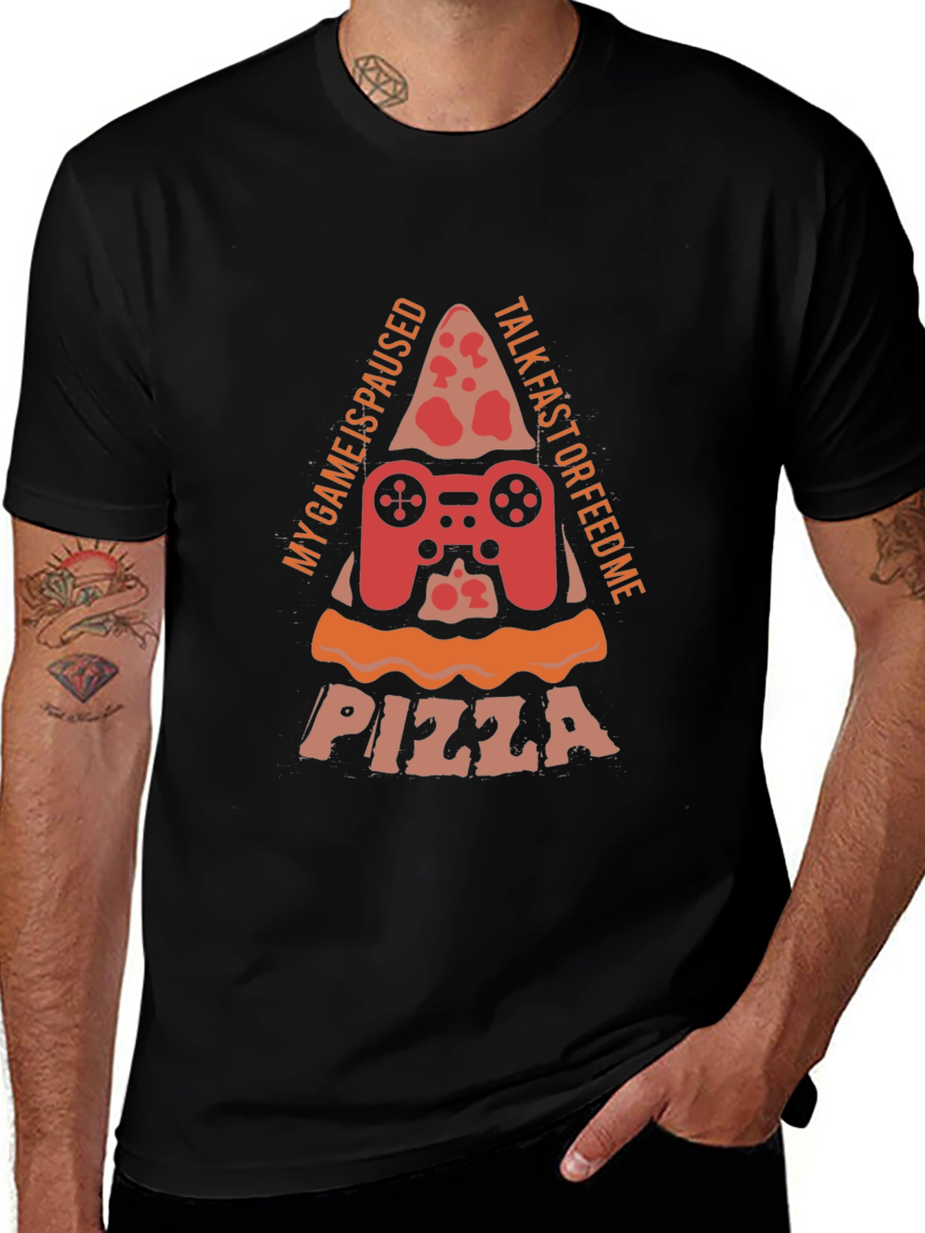 Gamer Pizza T-Shirt - My Game is Paused