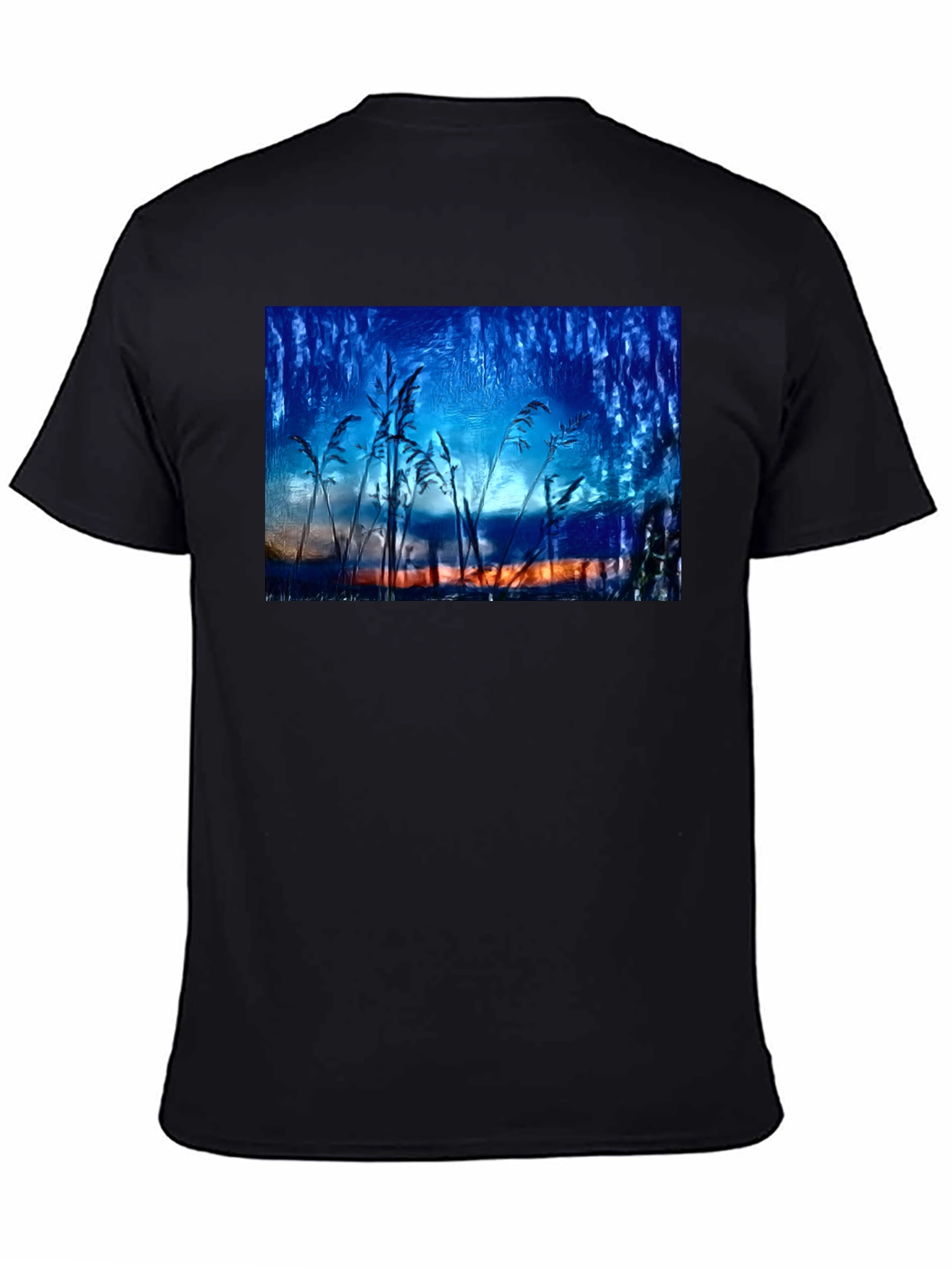 Nature Art T-Shirt - Blue Sunset Design
