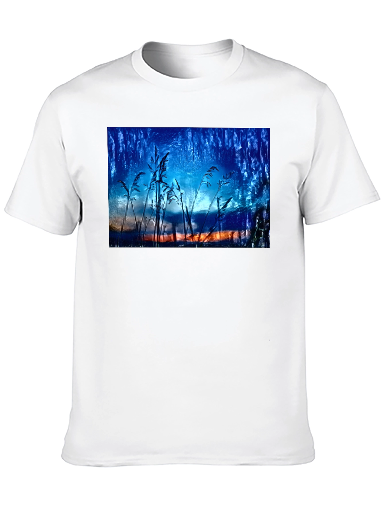 Nature Art T-Shirt - Blue Sunset Design