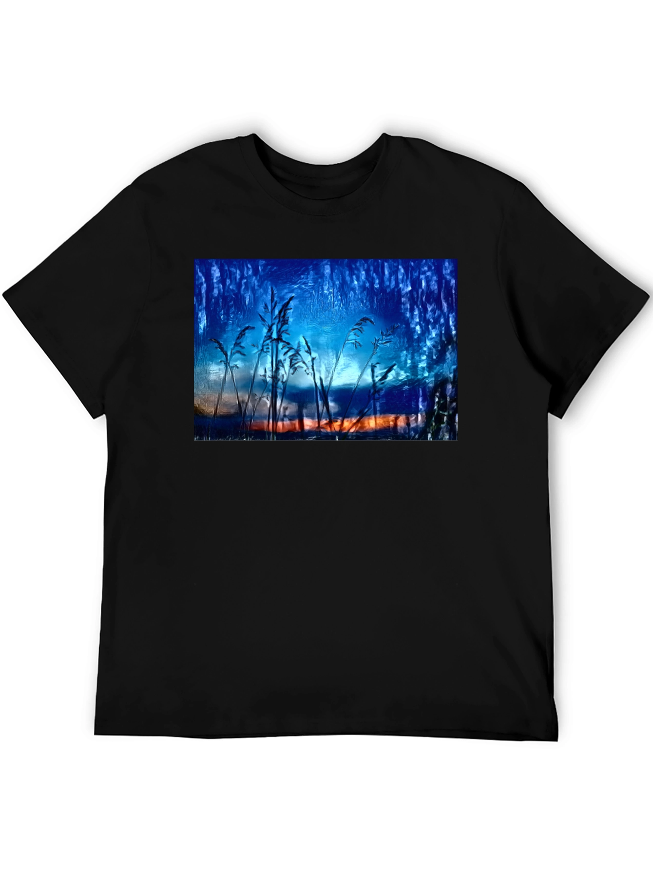 Nature Art T-Shirt - Blue Sunset Design