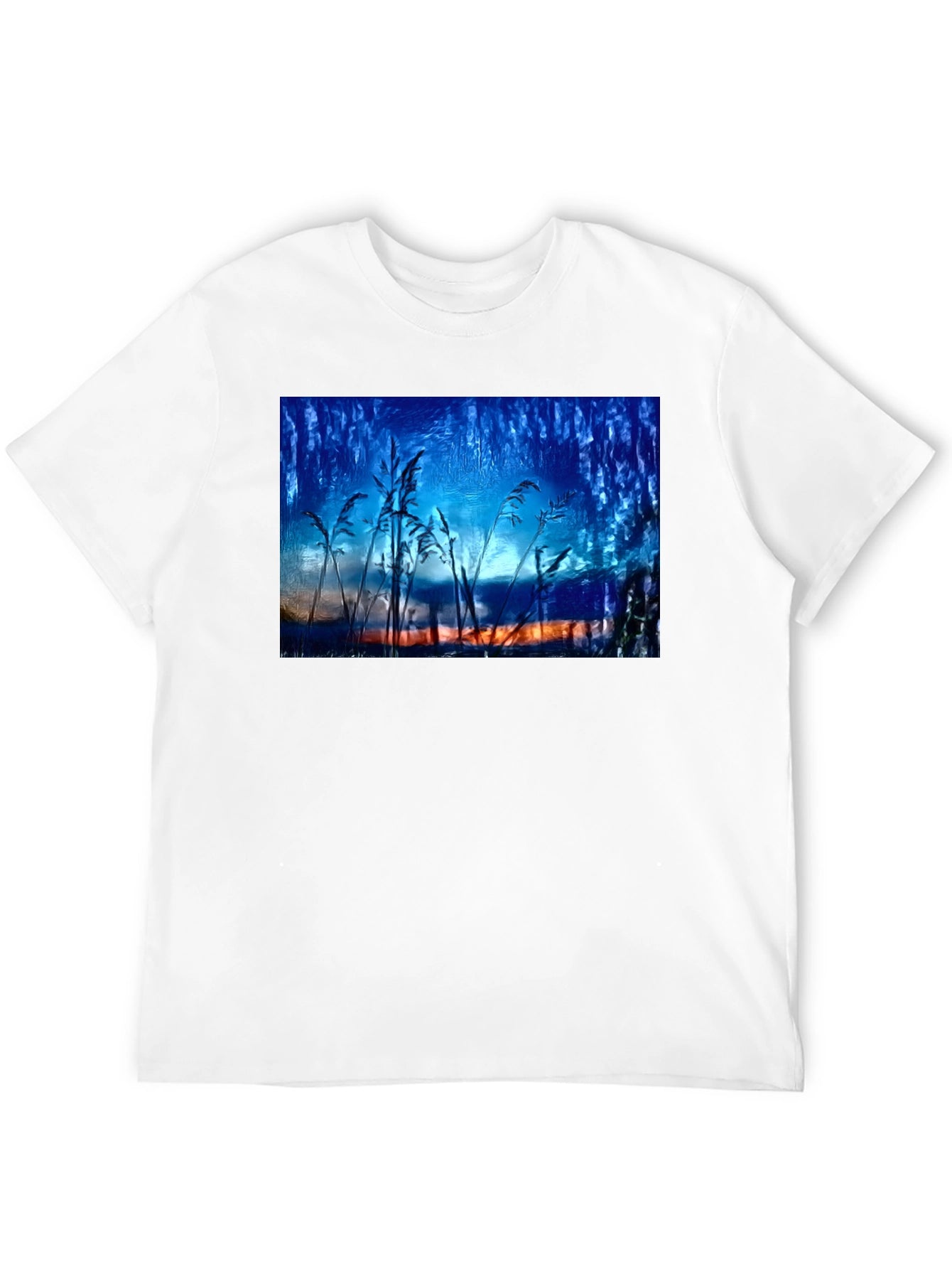 Nature Art T-Shirt - Blue Sunset Design
