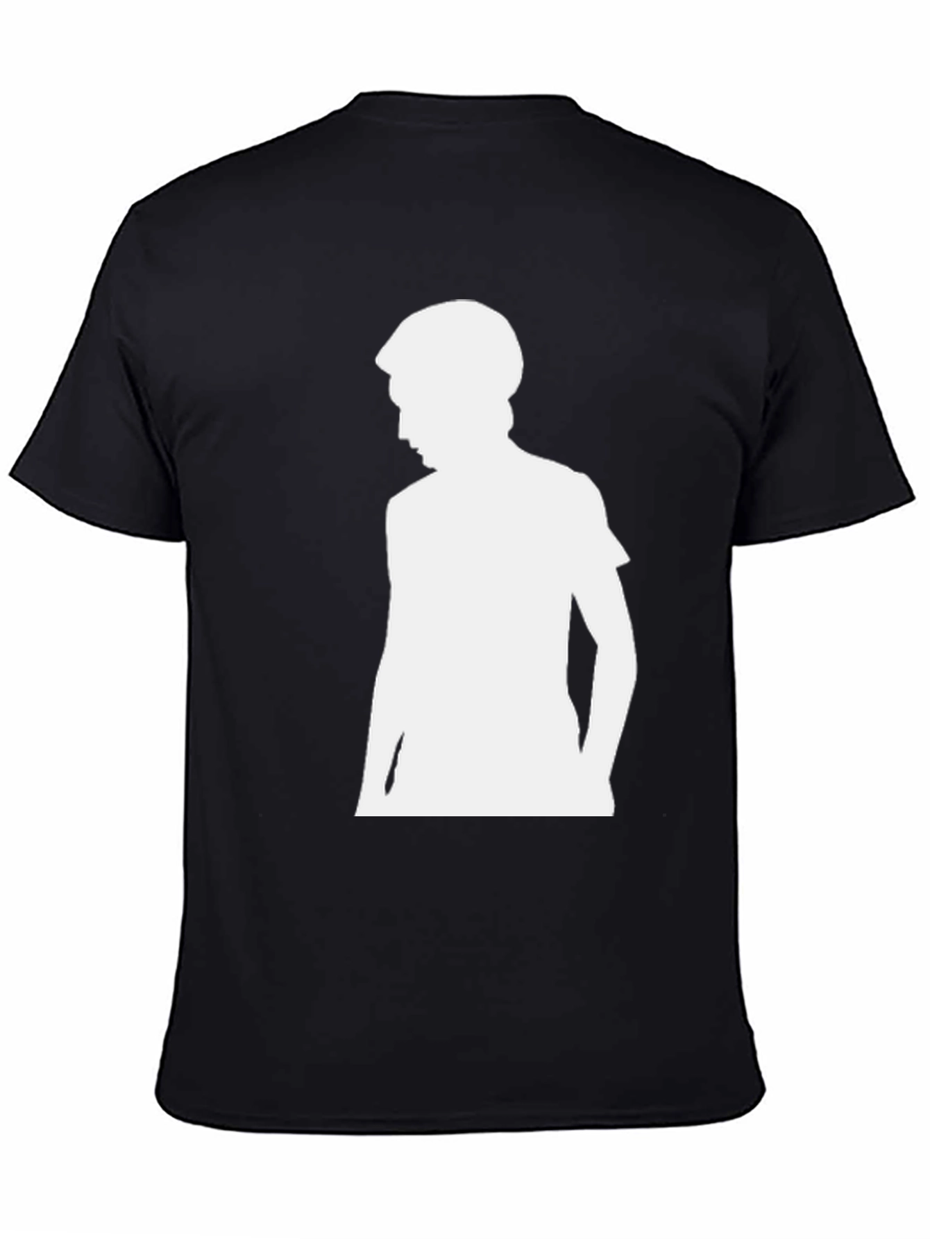 Black T-Shirt with White Silhouette Design