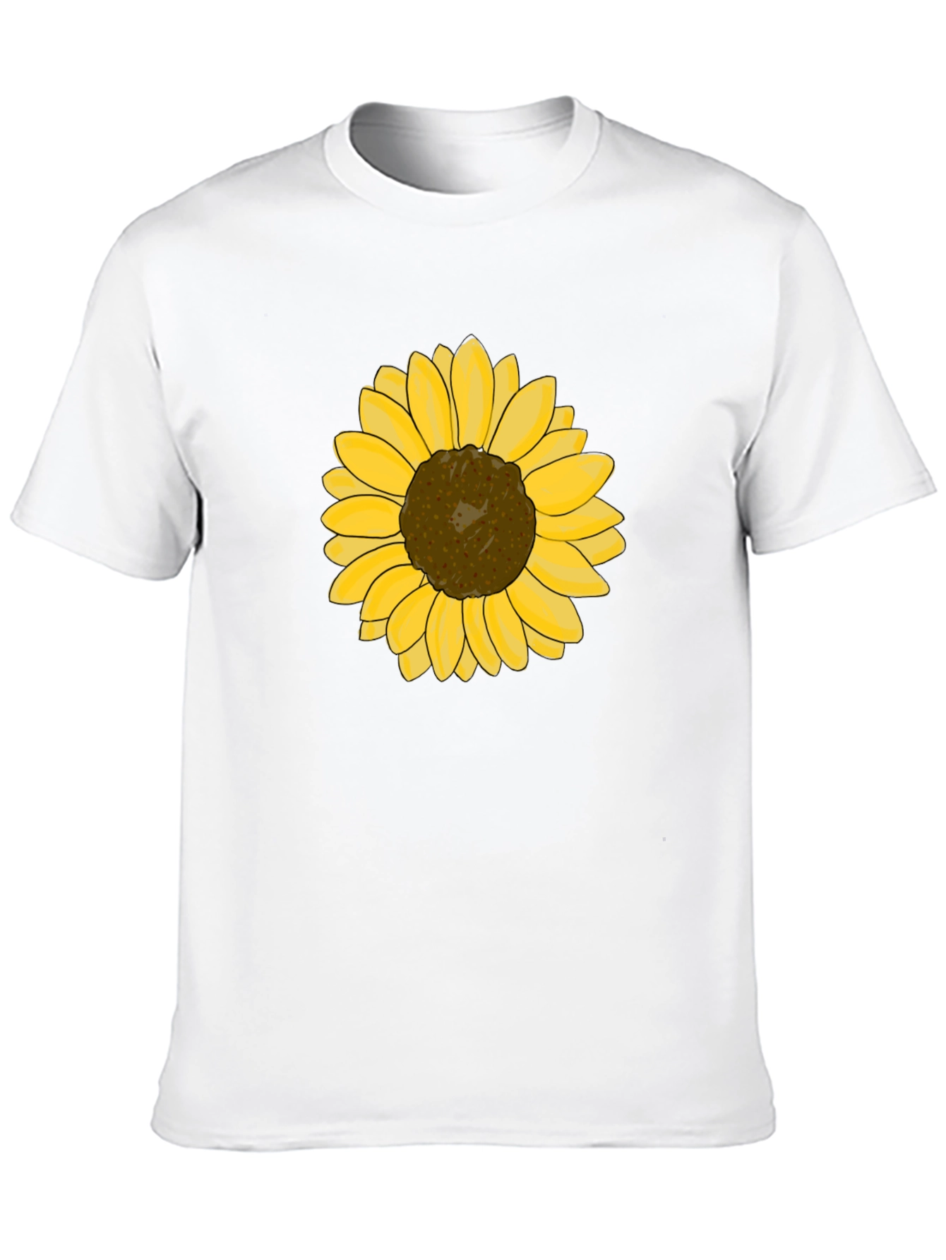 Sunflower Graphic Tee - Black Cotton Casual T-Shirt