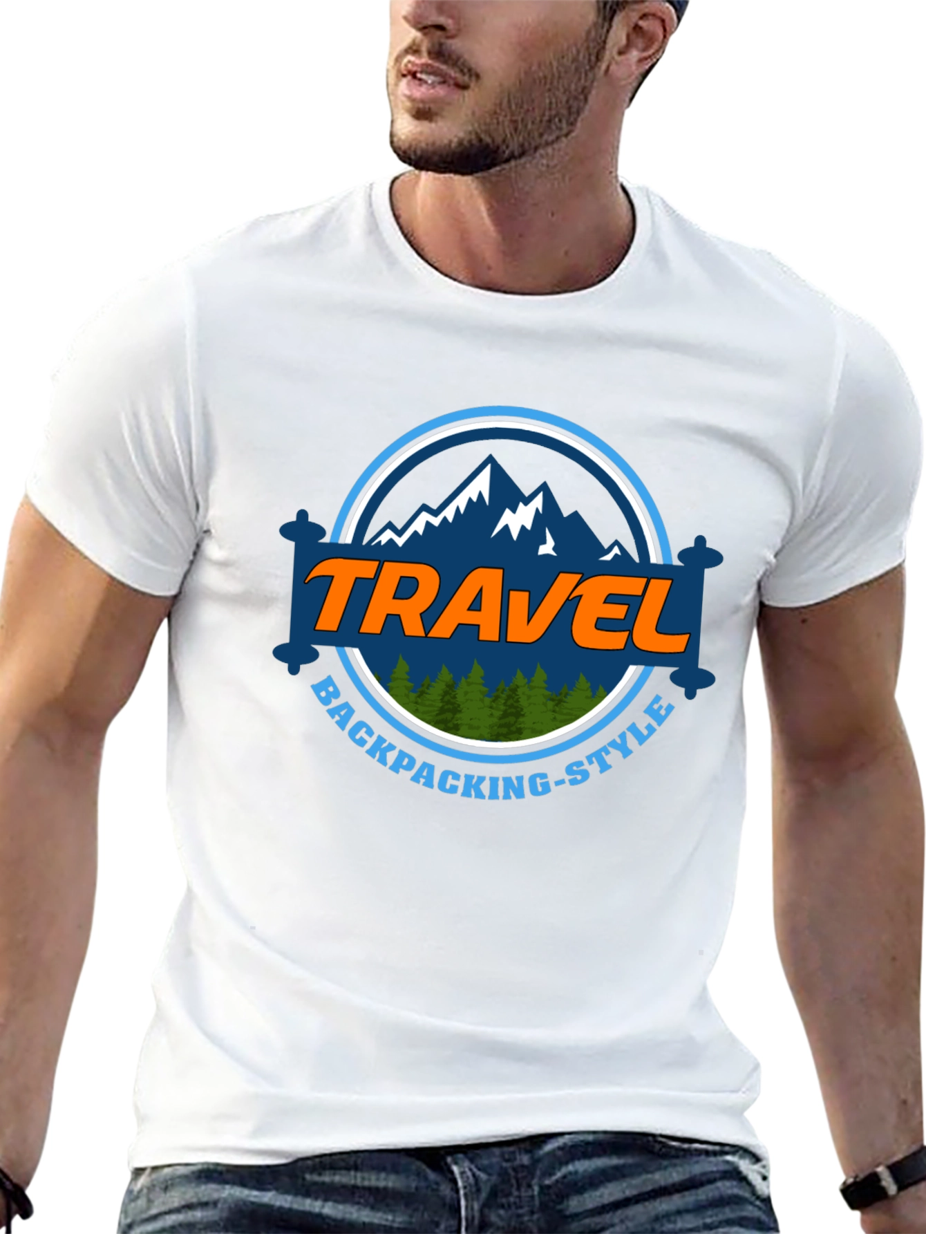 Travel Backpacking-Style Graphic T-Shirt