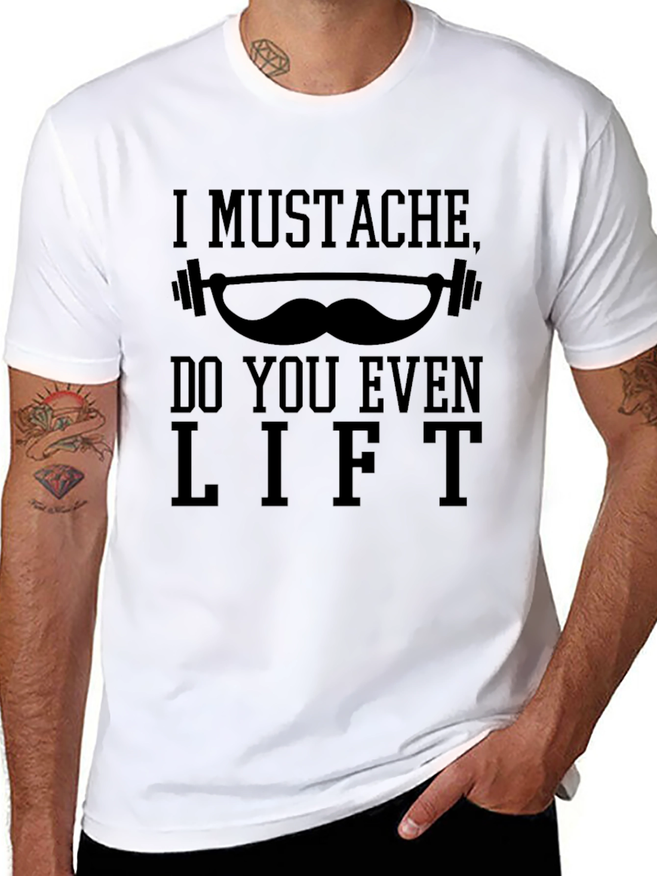 I Mustache Do You Even Lift? Graphic T-Shirt