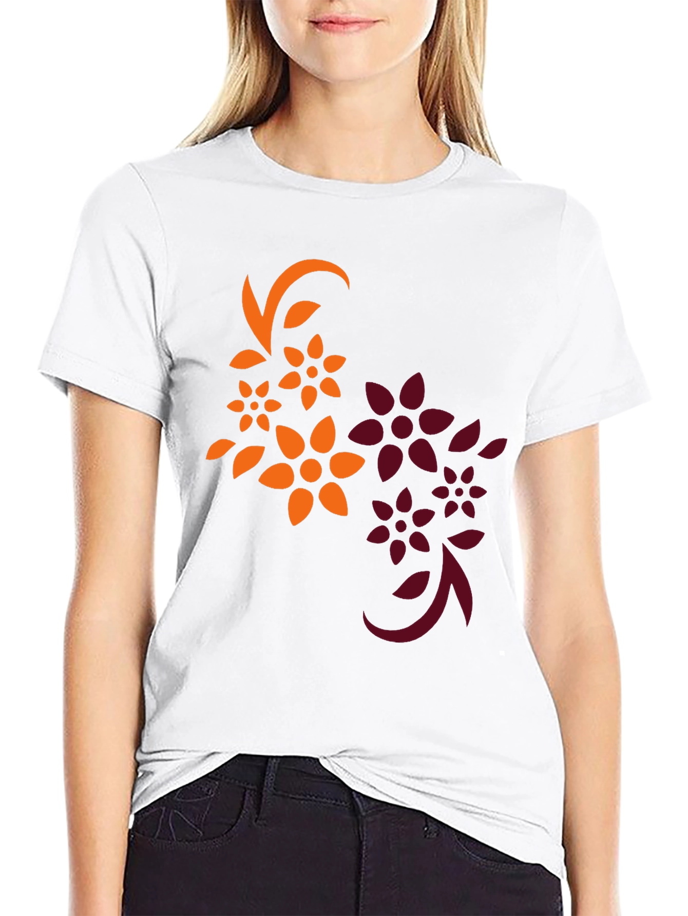 Floral Graphic Black T-Shirt