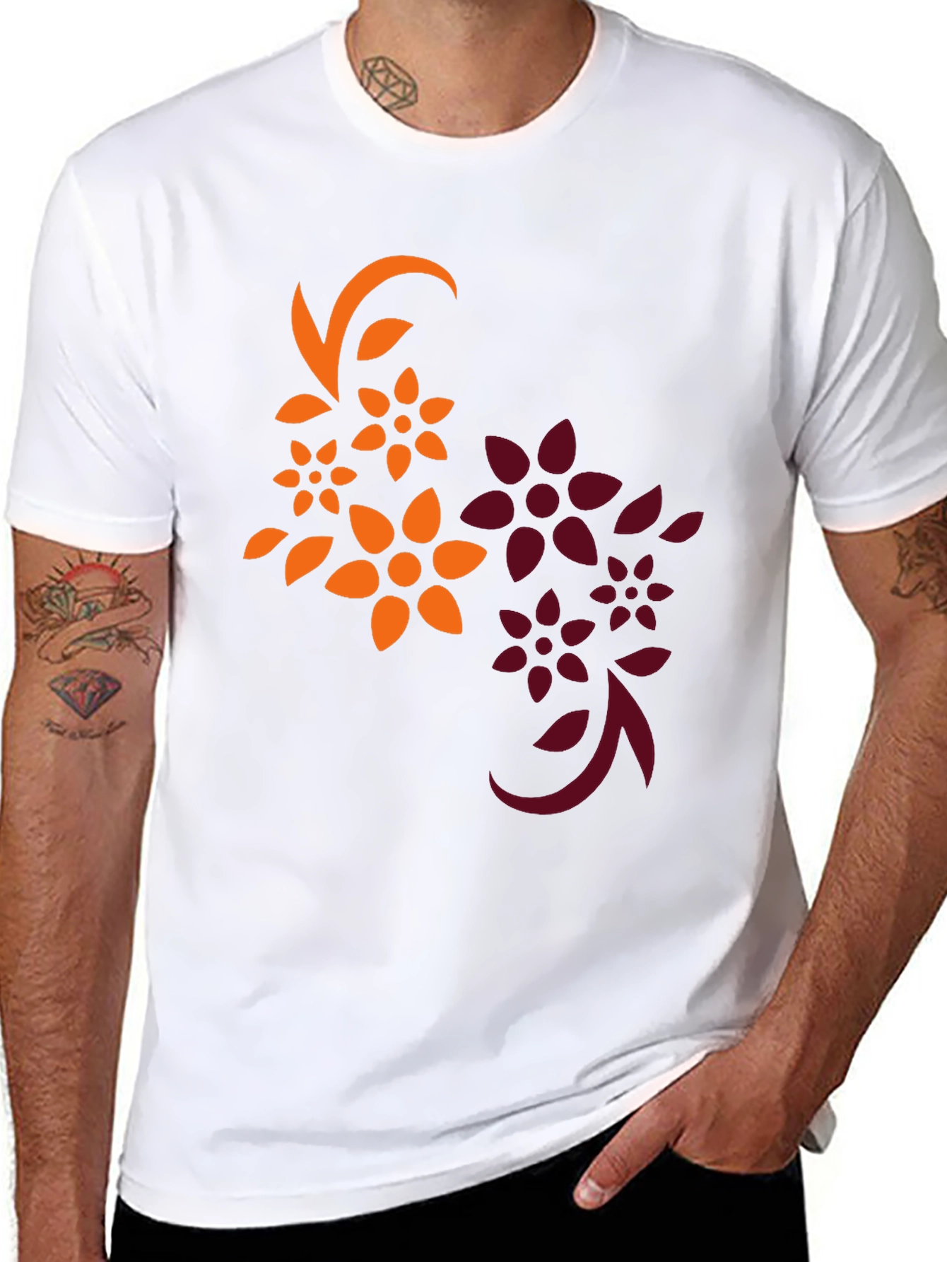 Floral Graphic Black T-Shirt