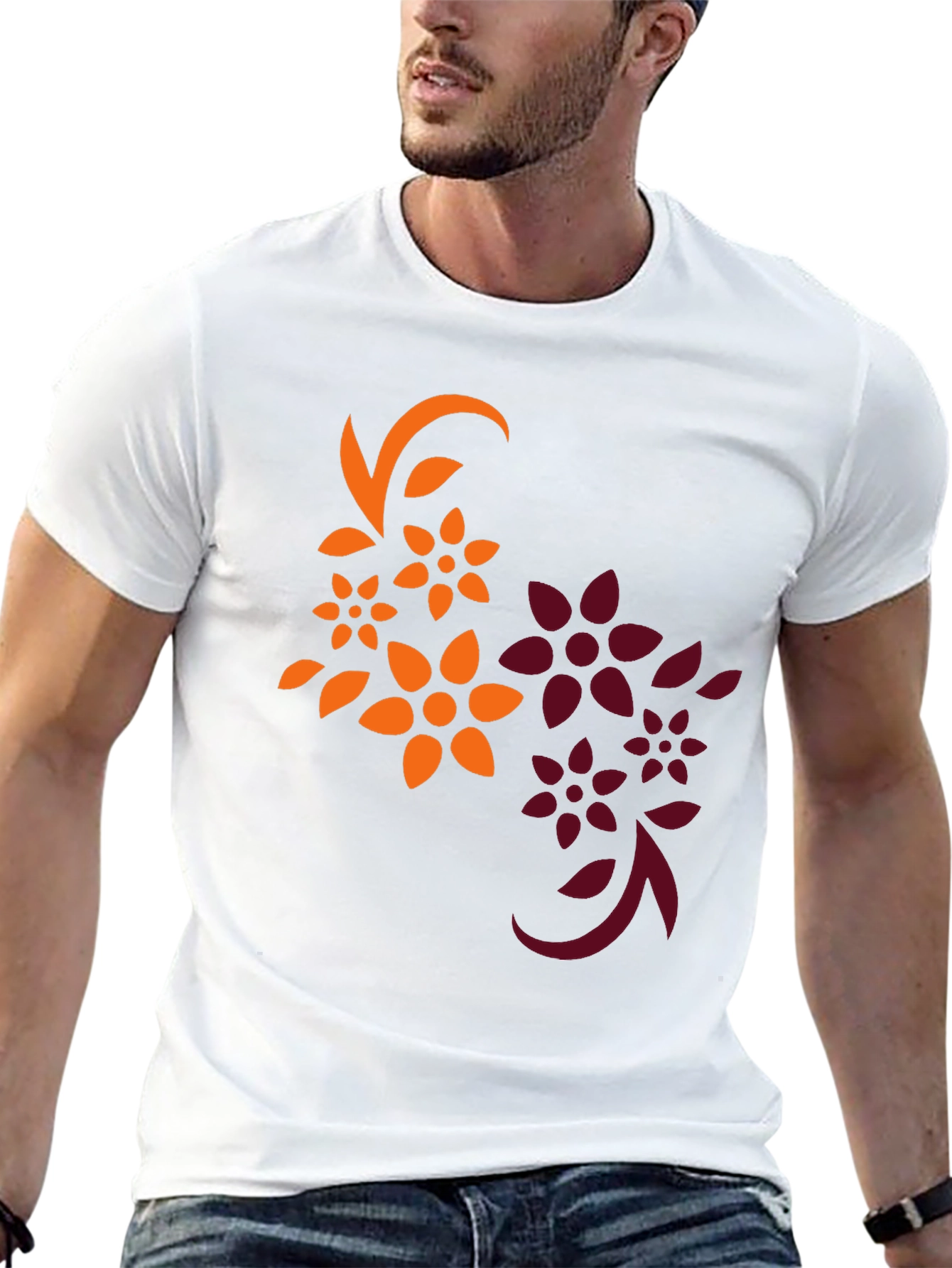 Floral Graphic Black T-Shirt