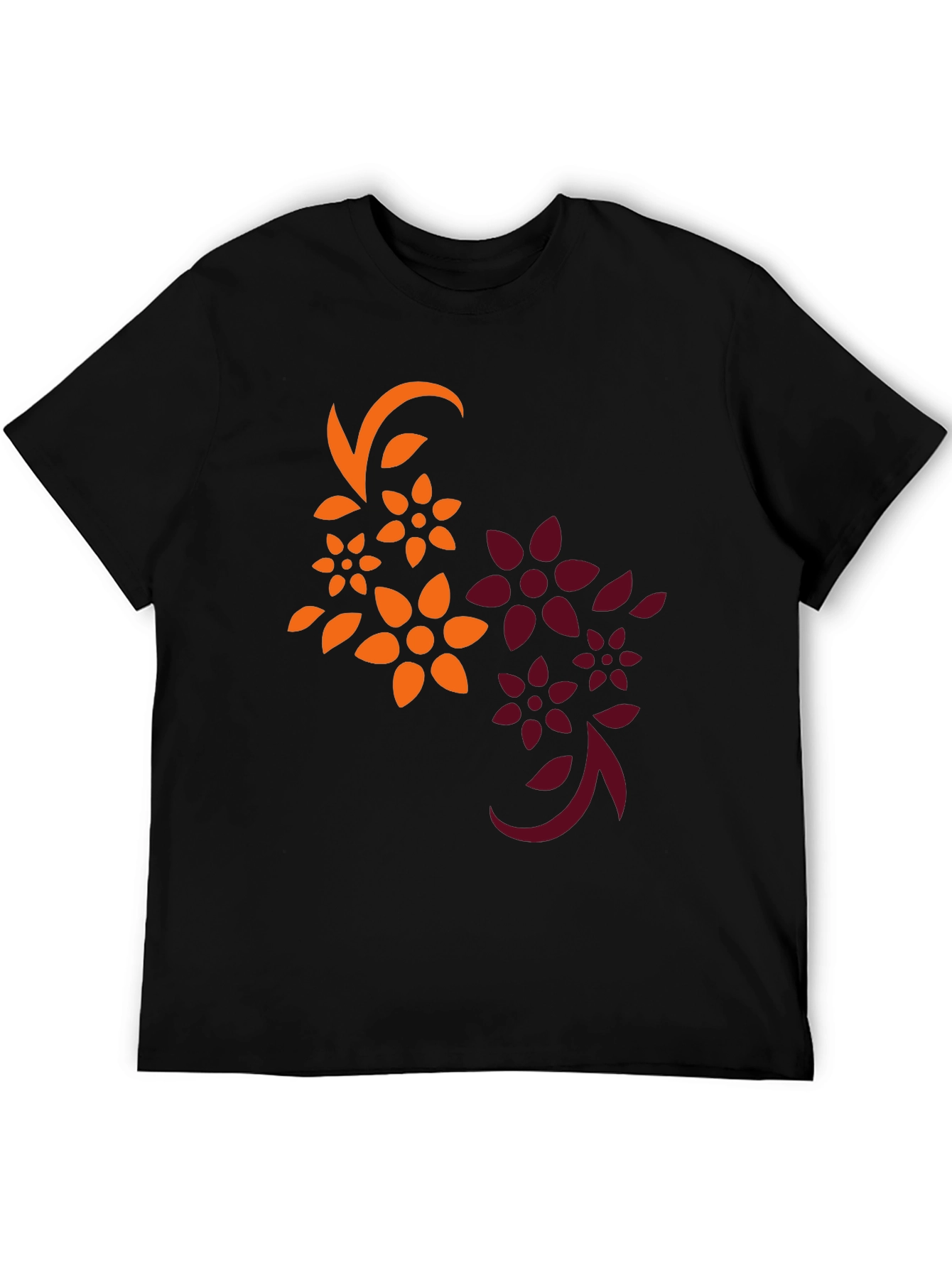 Floral Graphic Black T-Shirt