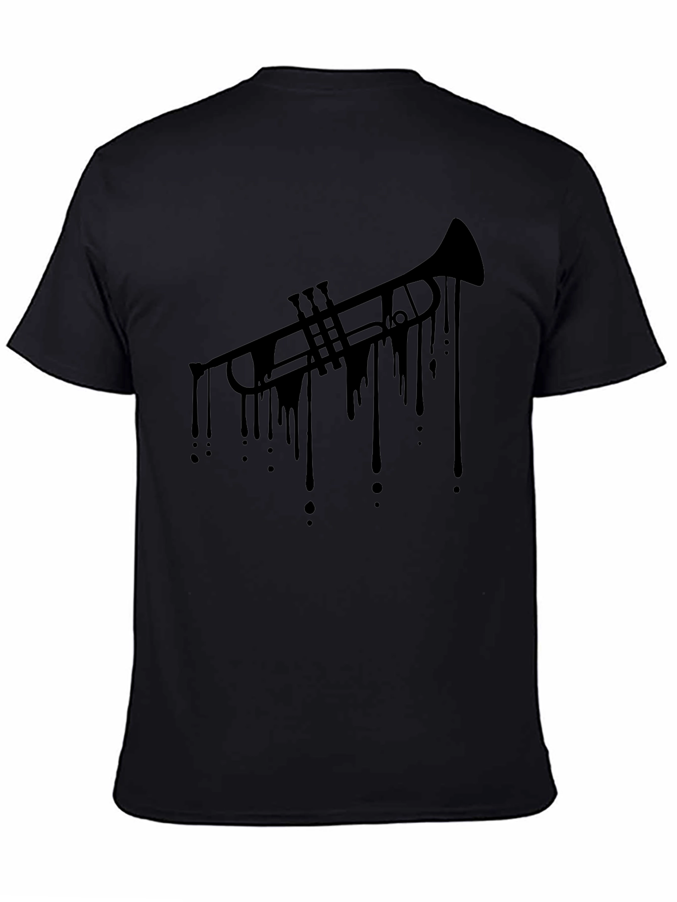 Dripping Trumpet Black T-Shirt - Cool Music Tee
