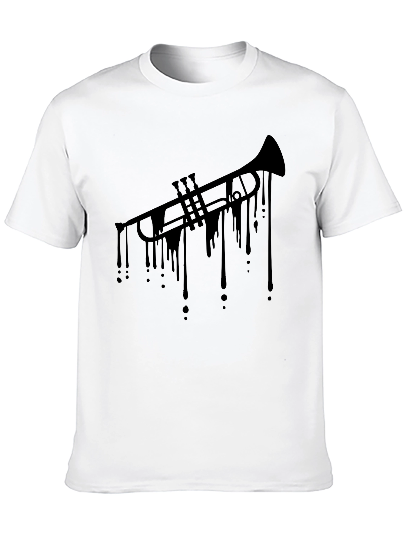 Dripping Trumpet Black T-Shirt - Cool Music Tee