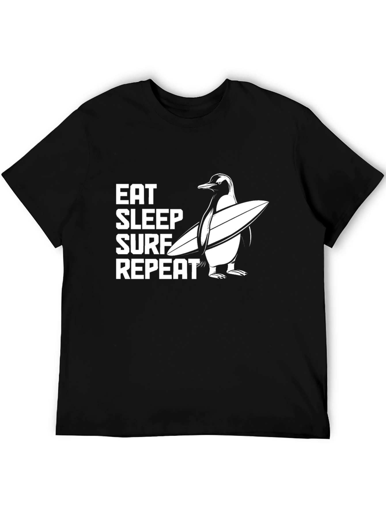 Eat Sleep Surf Repeat Penguin Graphic Tee
