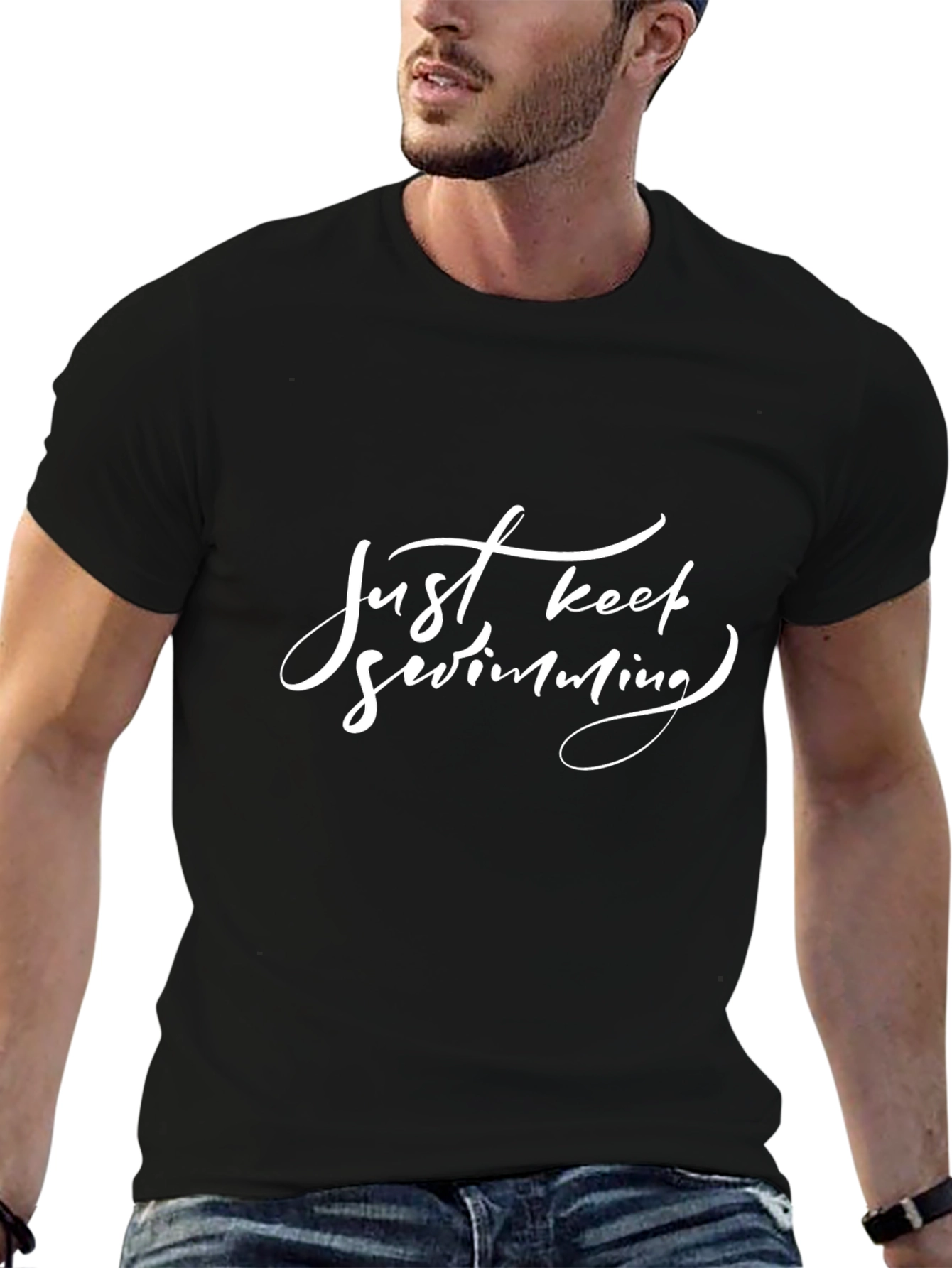 Just Keep Swimming Black T-Shirt