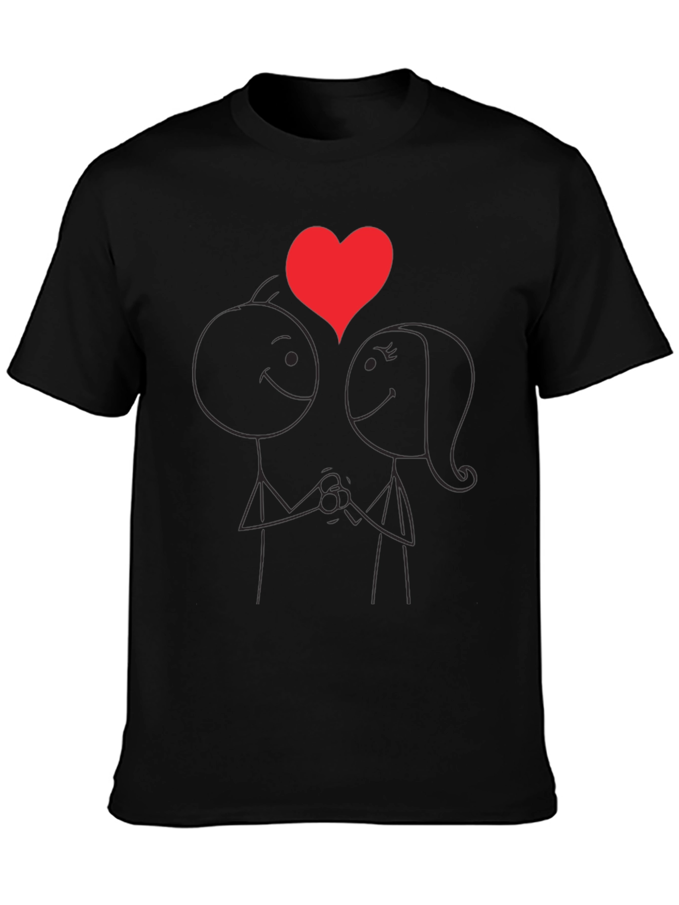 Romantic Stick Figure Couple T-Shirt