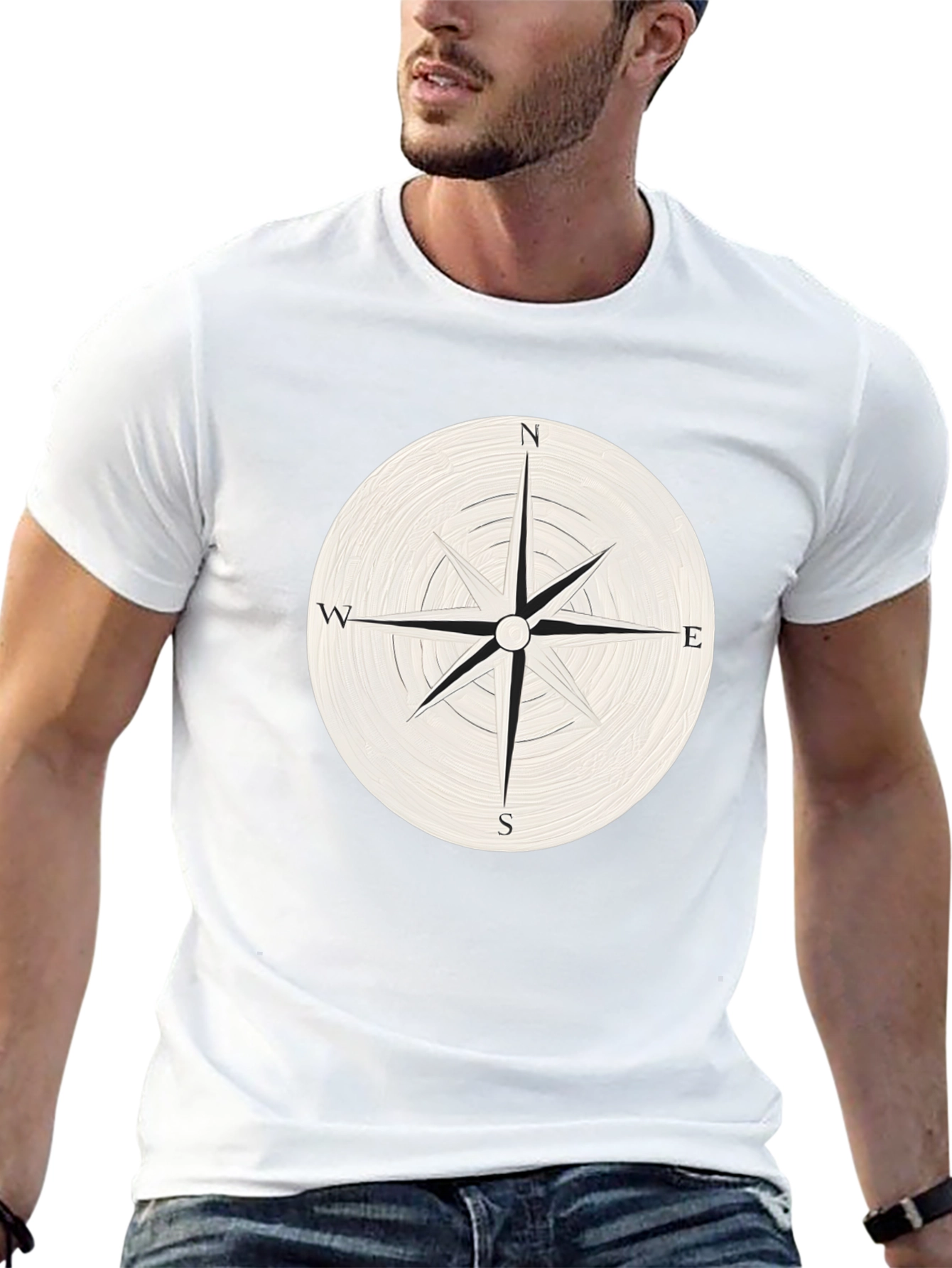 Compass Rose Graphic T-Shirt - Classic Navigator Style