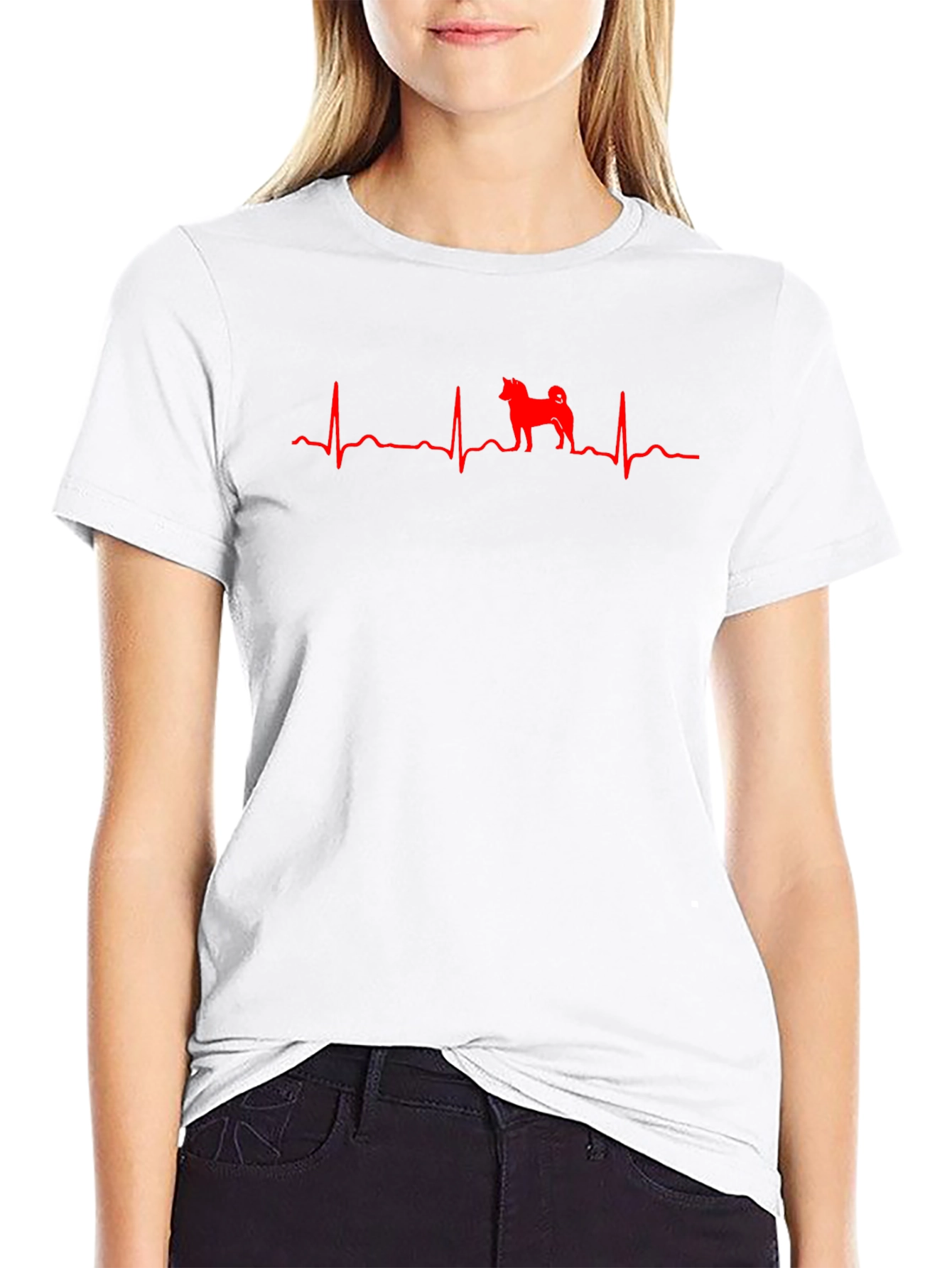 Dog Heartbeat T-Shirt - Shiba Inu Design