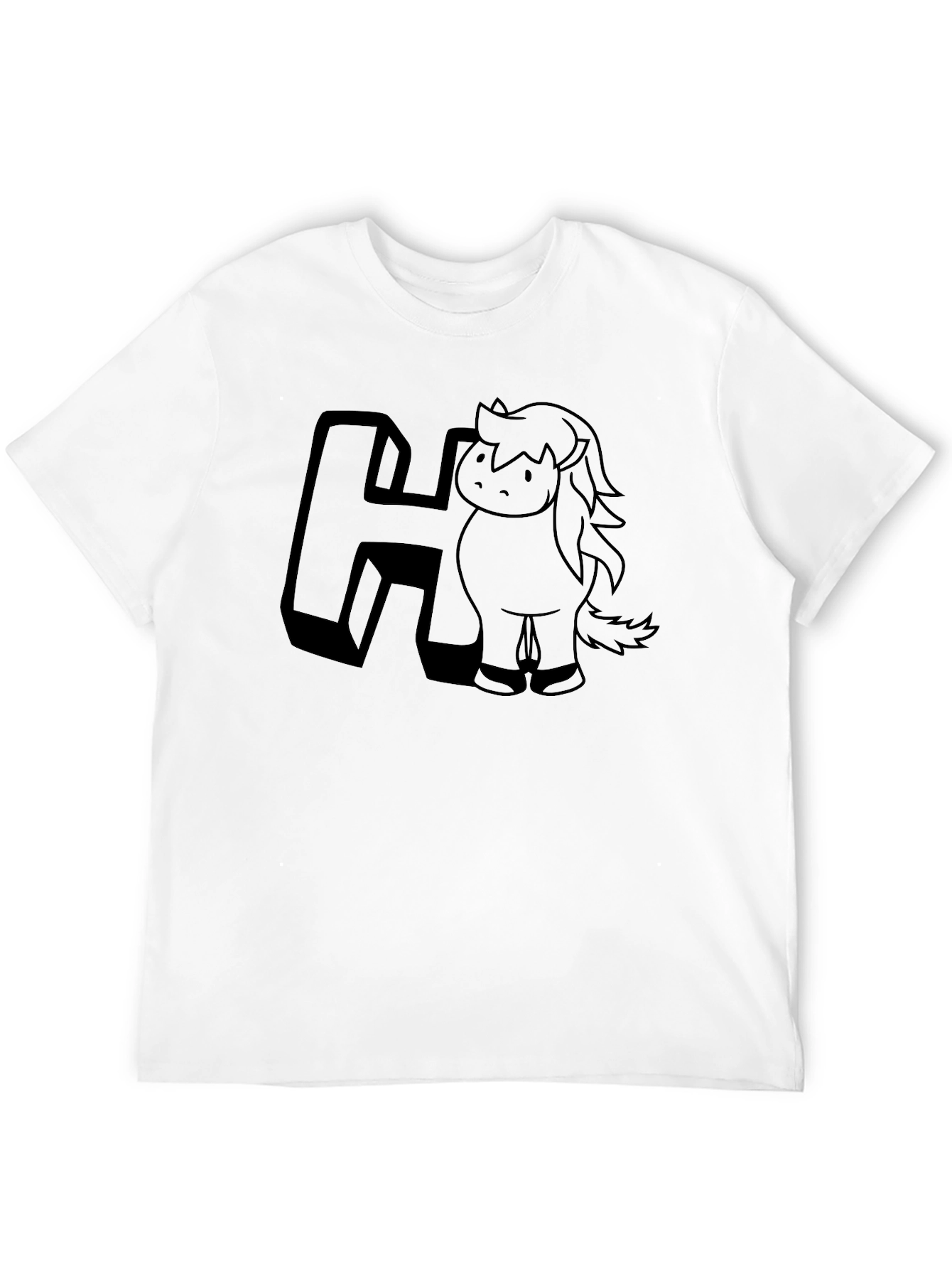 Black H Horse Graphic Tee