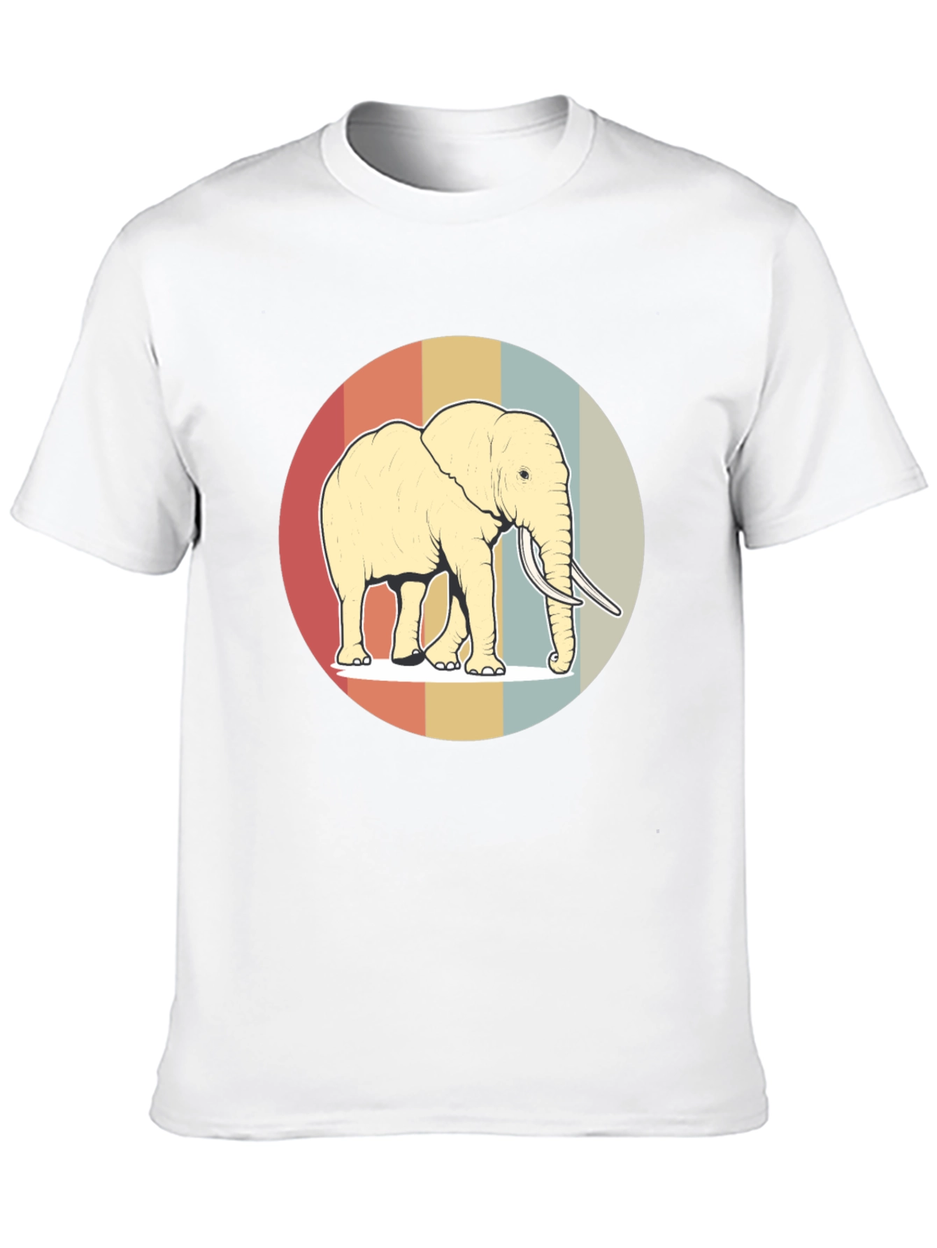 Retro Elephant Graphic Tee - Soft Cotton Blend