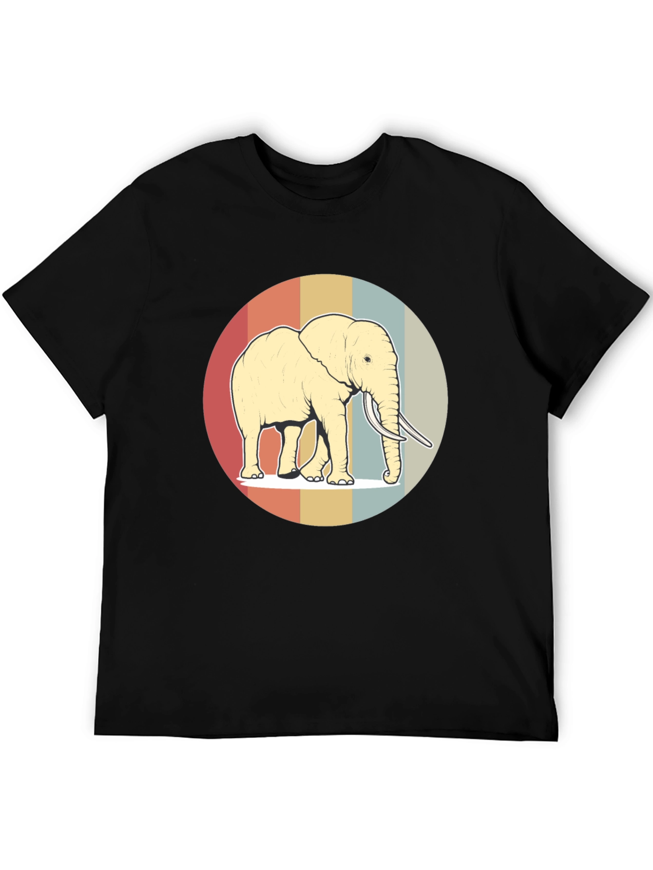 Retro Elephant Graphic Tee - Soft Cotton Blend